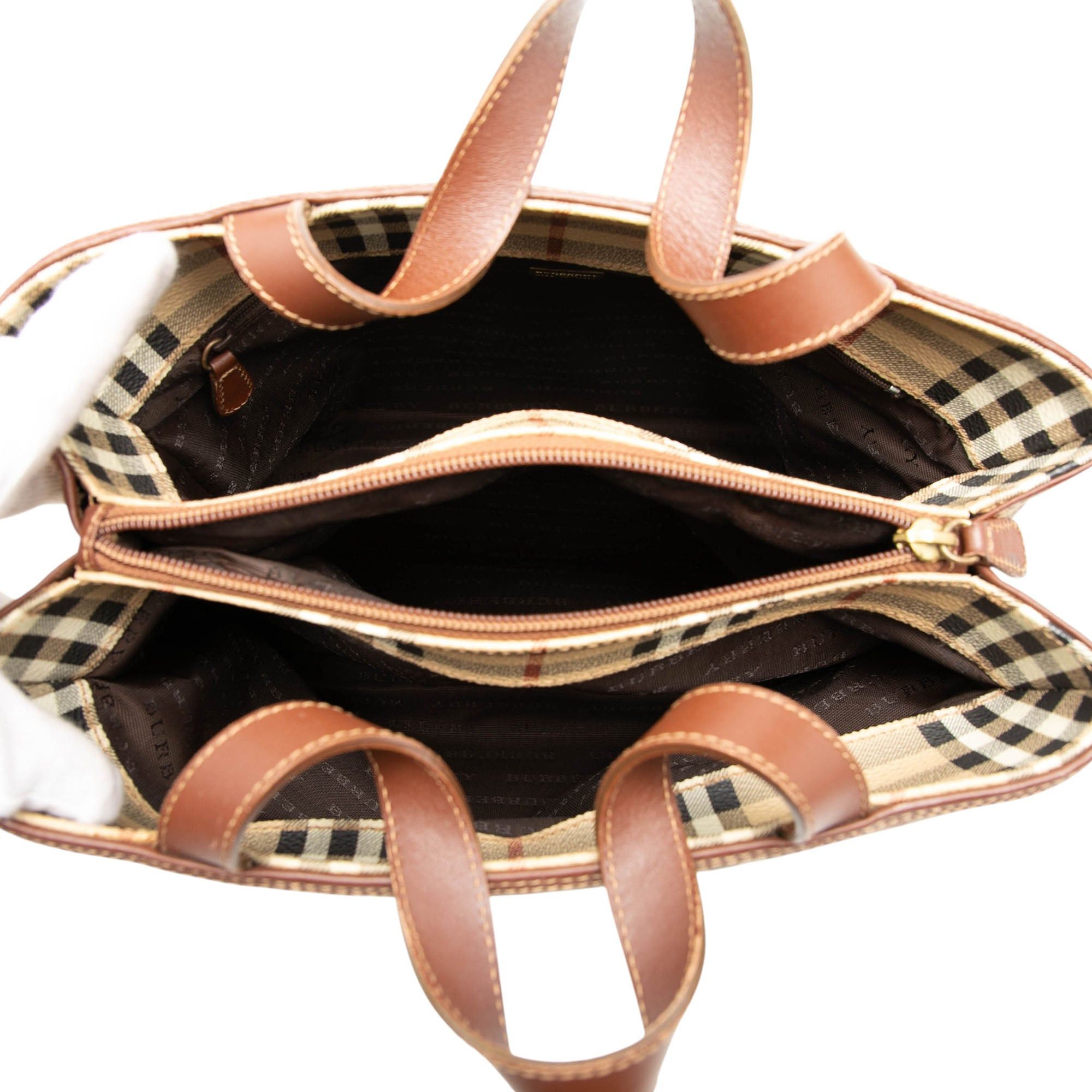 Burberry Haymarket Check Coated Canvas Tote Size ONE SIZE - 4 Thumbnail