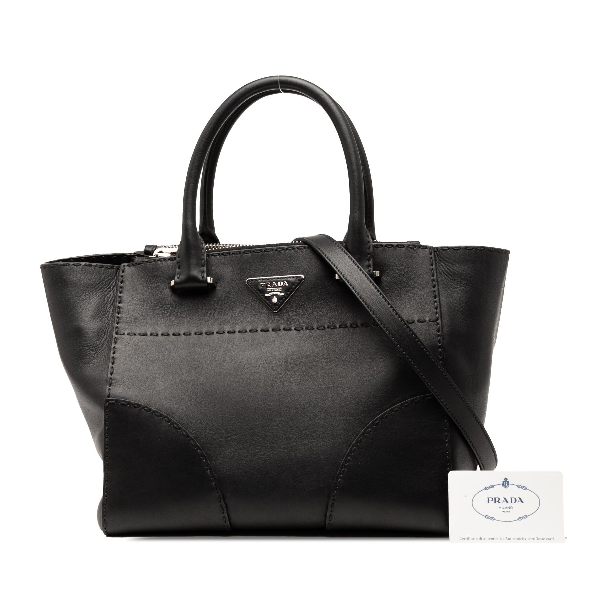 Prada Small City Calf Stitched Twin Pocket Satchel Size ONE SIZE - 10 Thumbnail
