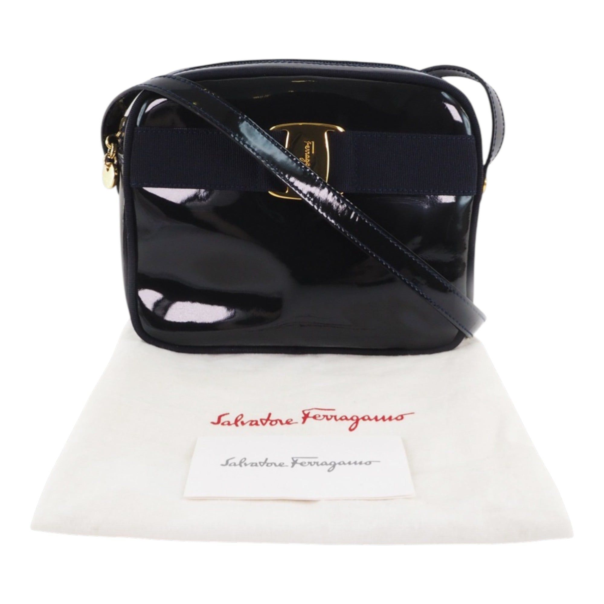 Salvatore Ferragamo Patent Vara Crossbody Size ONE SIZE - 9 Thumbnail