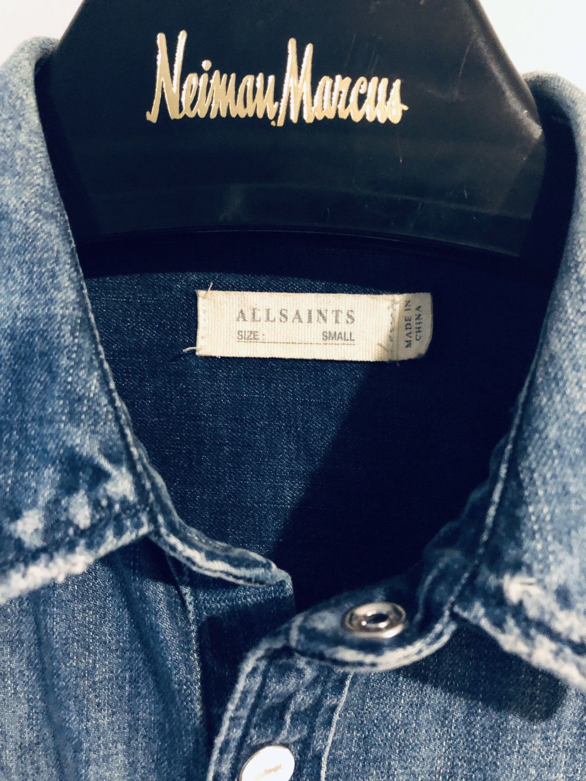 Allsaints Allsaints Slim-Fit Distressed Button Down Denim shirt Size US S / EU 44-46 / 1 - 7 Thumbnail