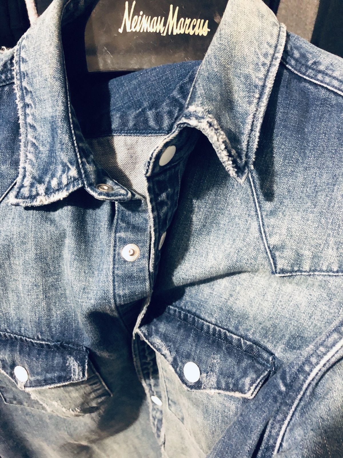 Allsaints Allsaints Slim-Fit Distressed Button Down Denim shirt Size US S / EU 44-46 / 1 - 3 Thumbnail