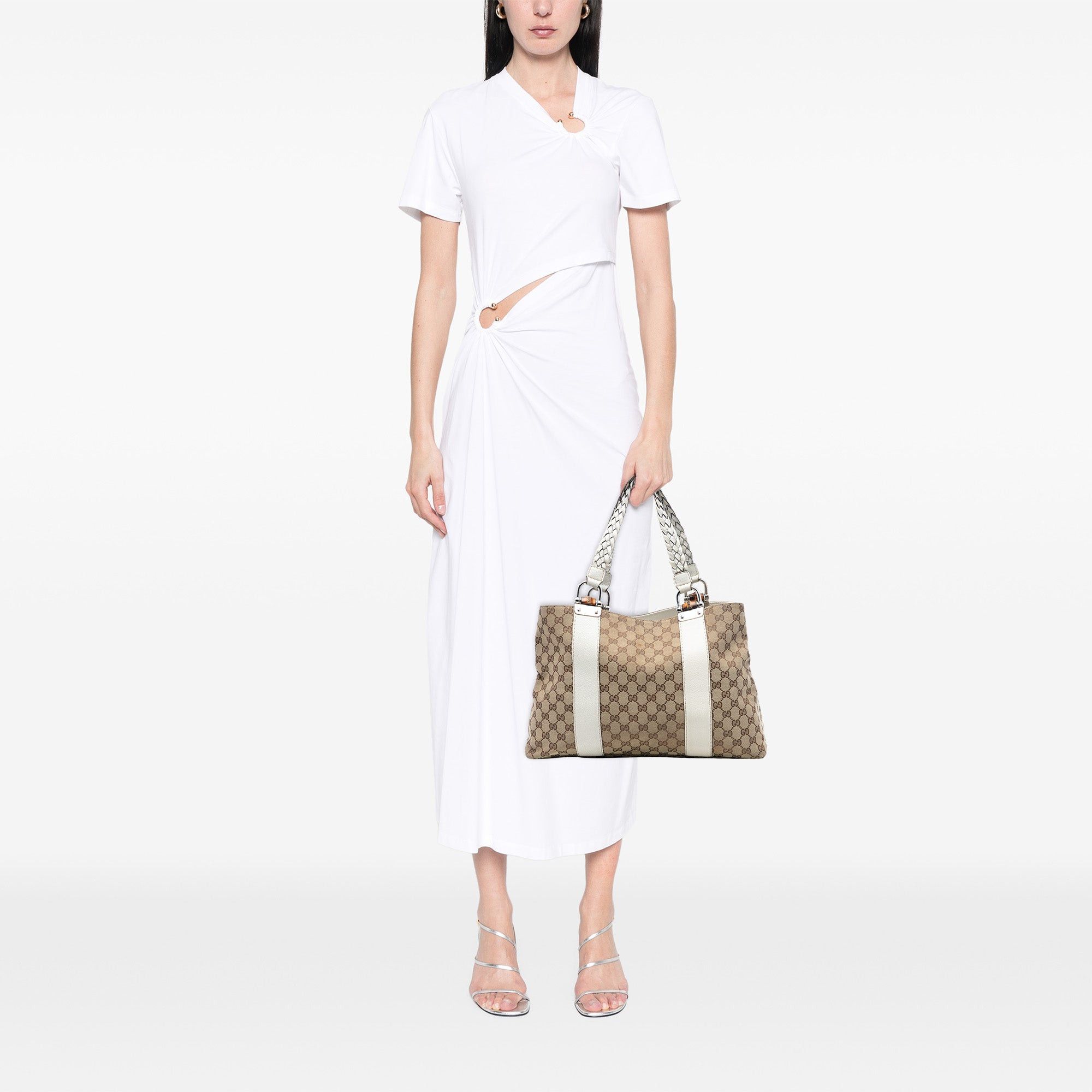 Gucci Medium GG Canvas Bamboo Libeccio Tote Size ONE SIZE - 7 Thumbnail
