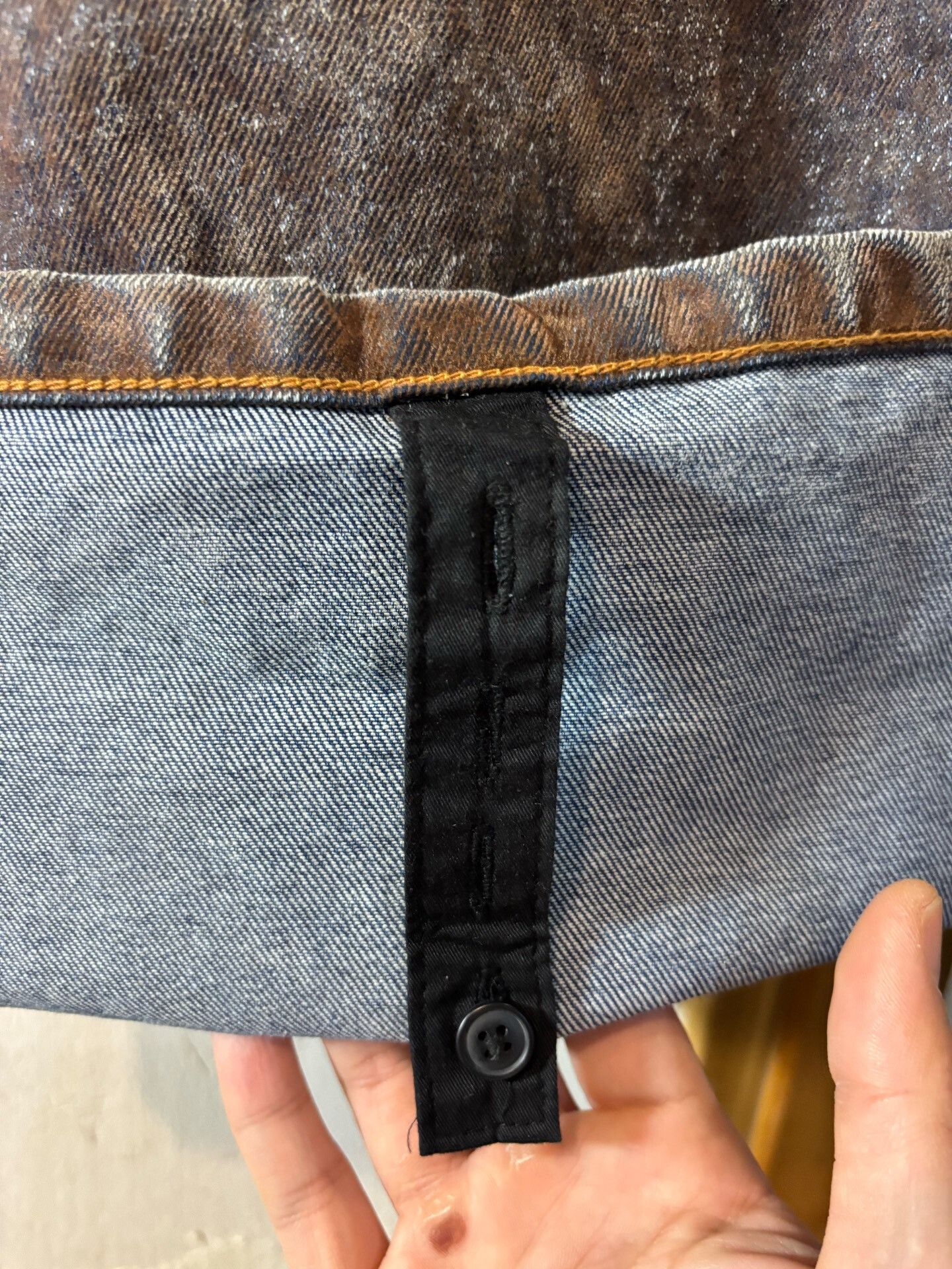Whitesville Whiteland Flocked Washed 2-Way Wide-Leg Jeans Size 32" / US 10 / IT 46 - 7 Thumbnail