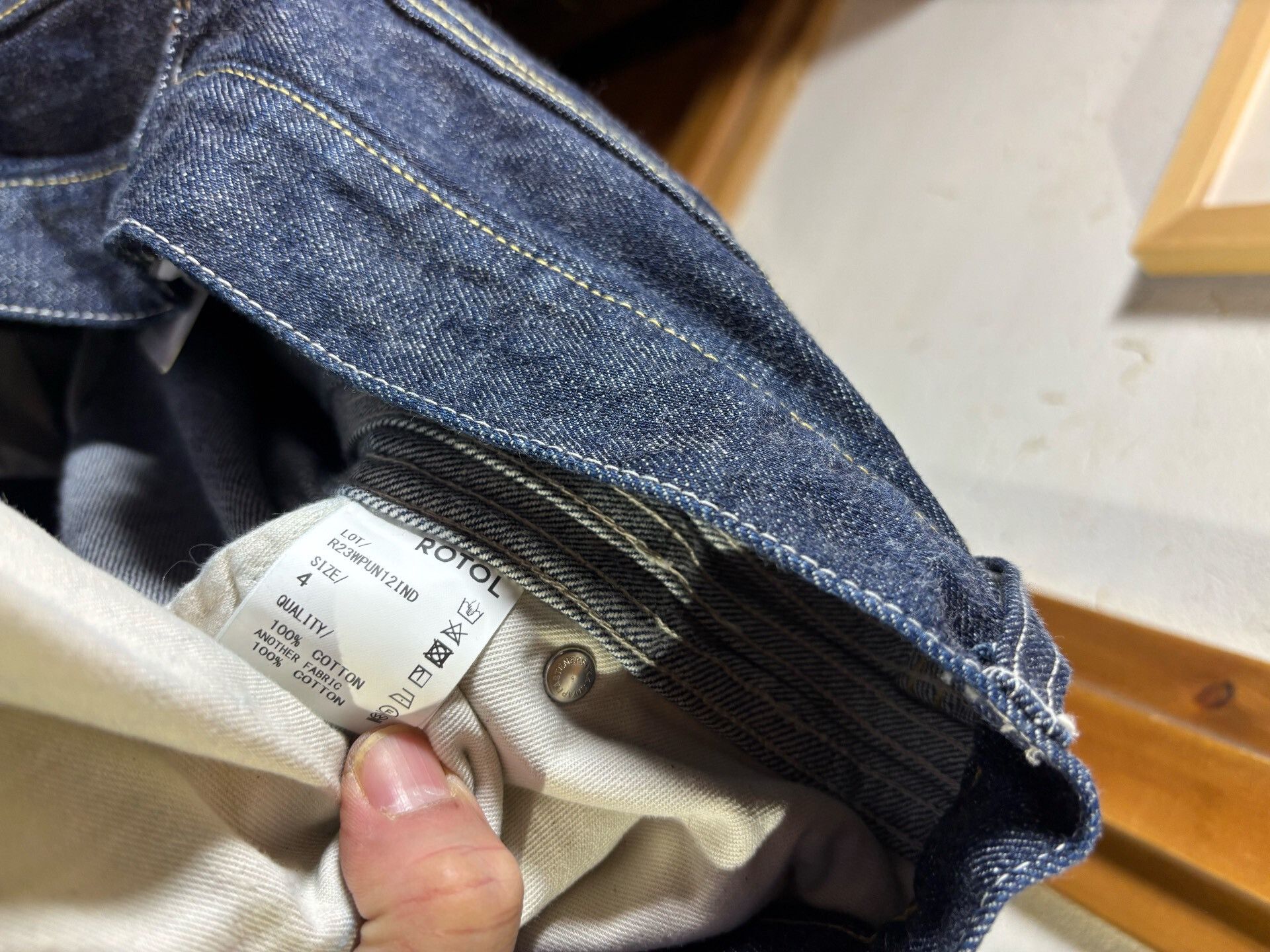 Comoli Rotol Long-Staple Cotton Denim Wide-Leg Pants Size 24" / US 00 / IT 34 - 9 Thumbnail