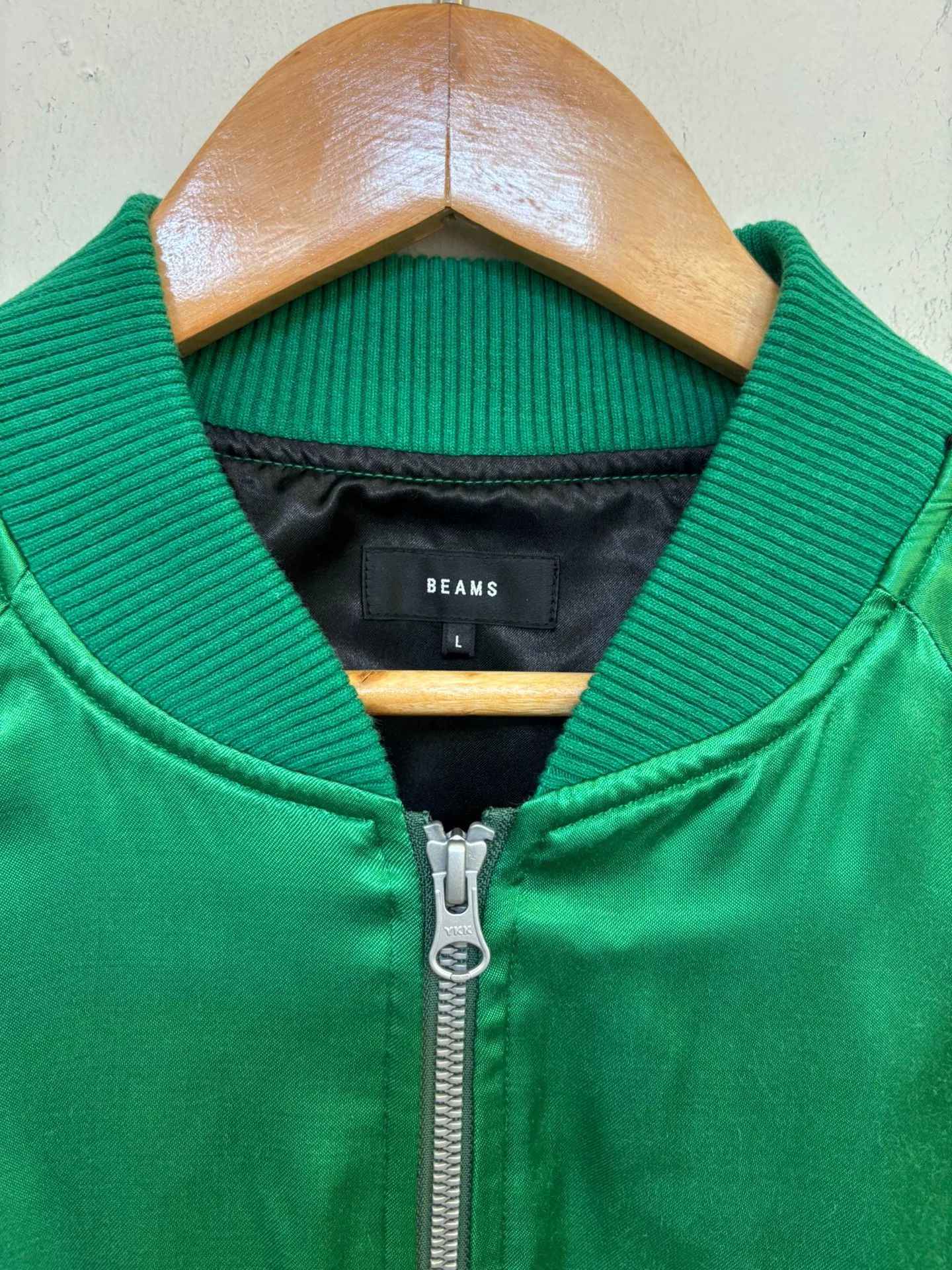 Beams Plus Beams Satin Baseball Jacket Size US L / EU 52-54 / 3 - 3 Thumbnail