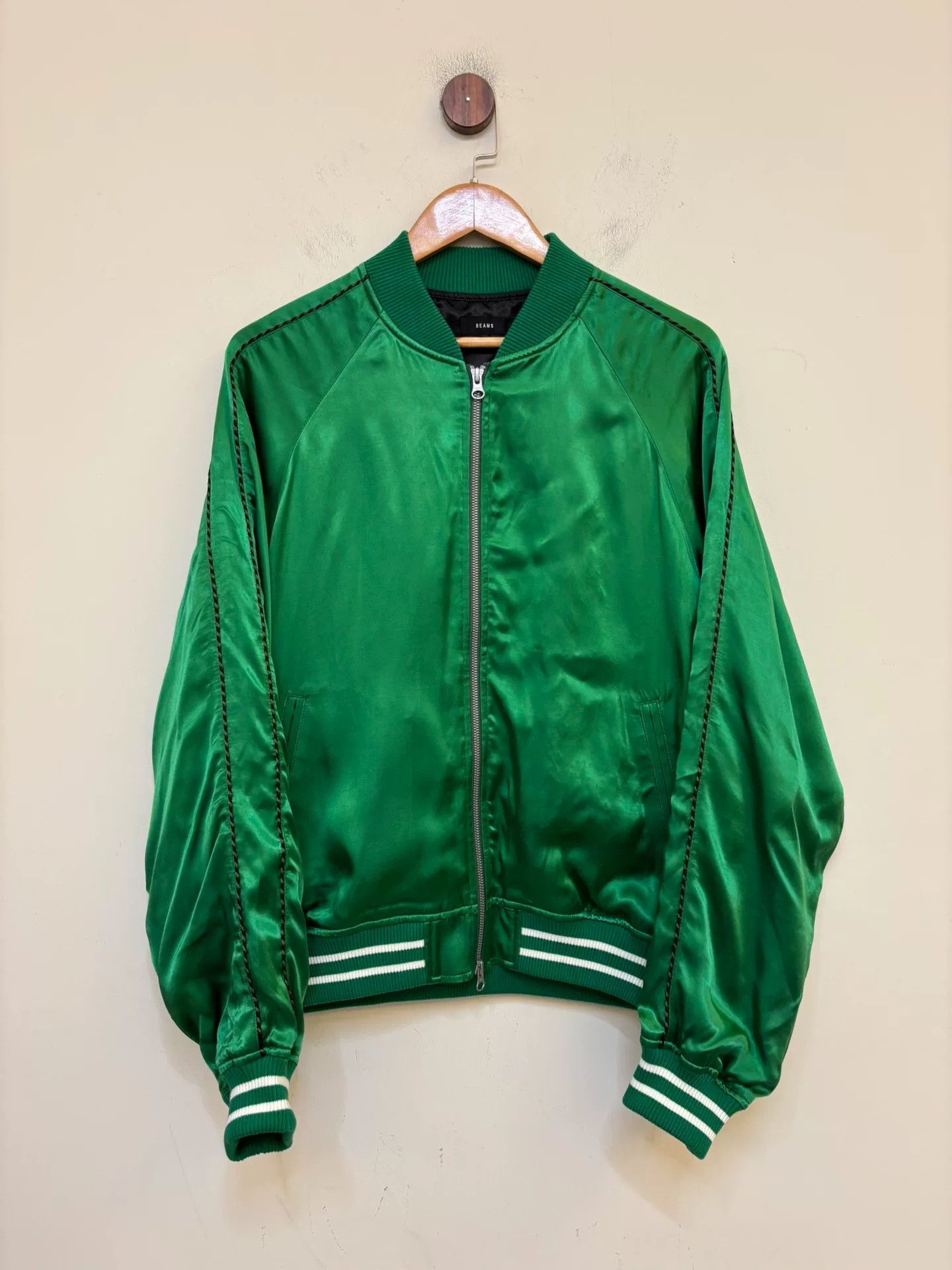 Beams Plus Beams Satin Baseball Jacket Size US L / EU 52-54 / 3 - 2 Thumbnail