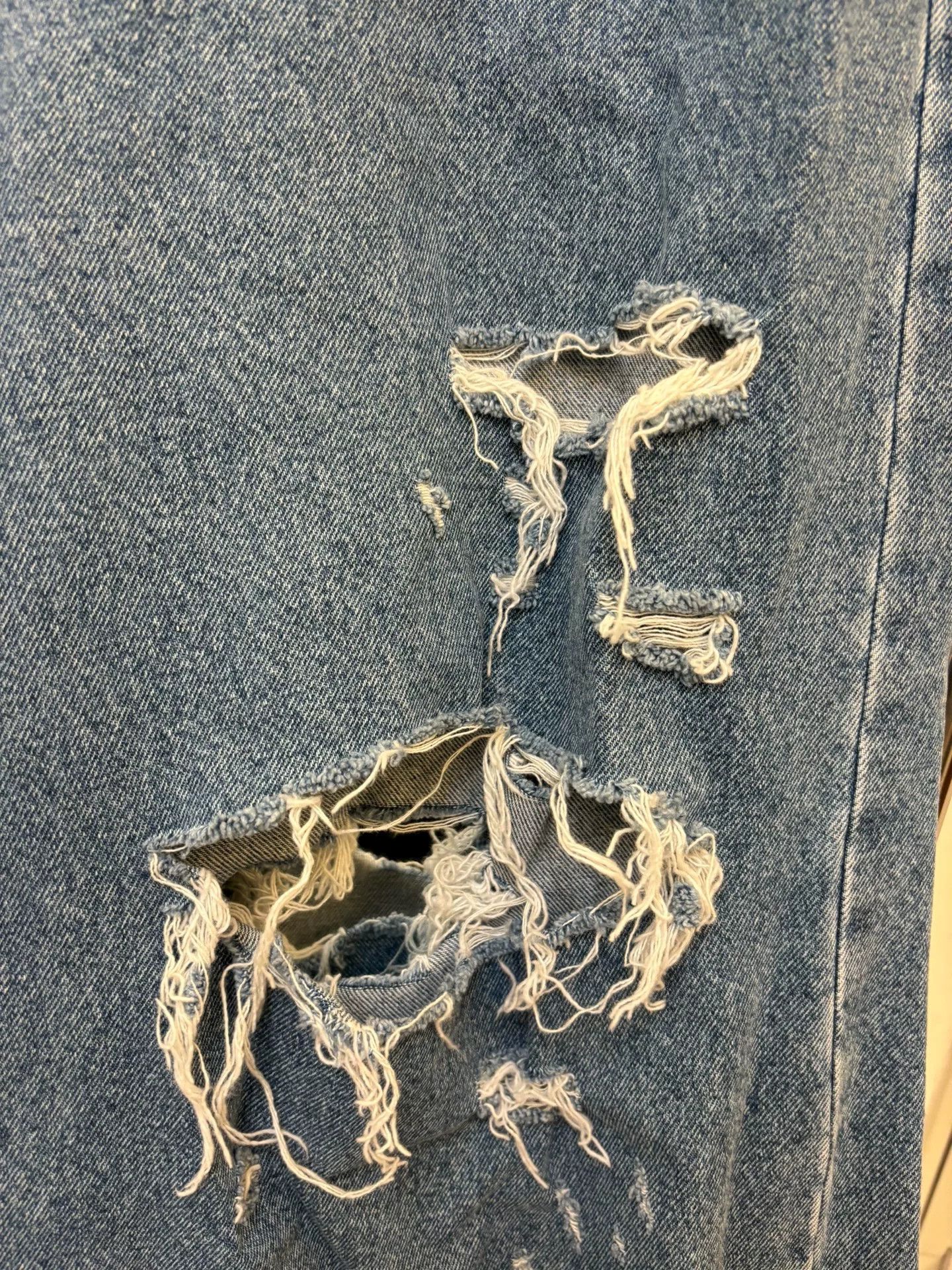 Doublet doublet Distressed Denim Wide-Leg Pants Size US 34 / EU 50 - 5 Thumbnail