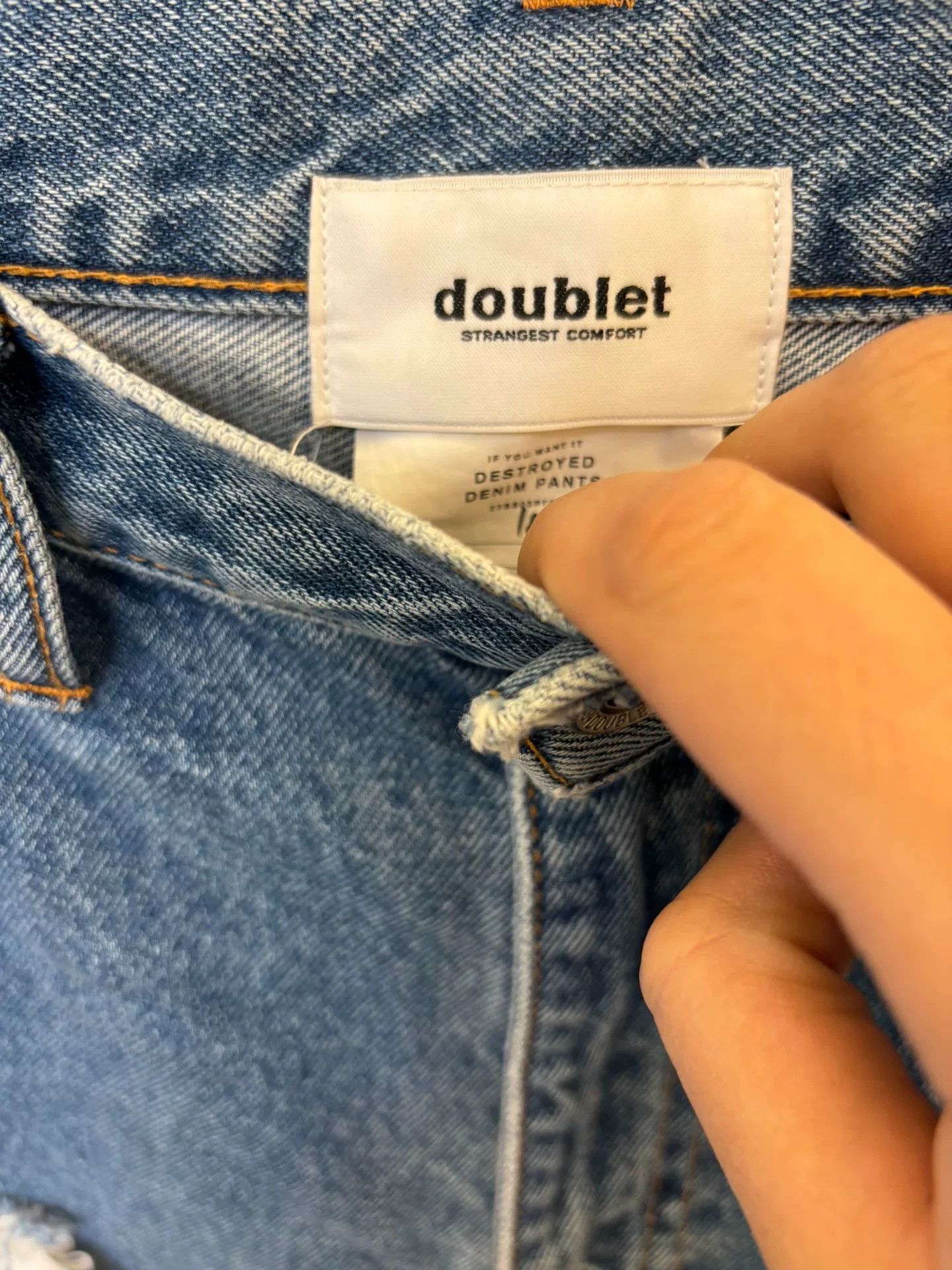 Doublet doublet Distressed Denim Wide-Leg Pants Size US 34 / EU 50 - 2 Thumbnail