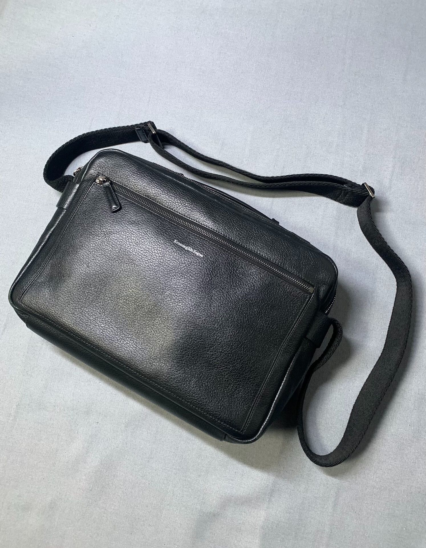 Ermenegildo Zegna Ermenegildo Zegna Leather Logo Shoulder Bag Size ONE SIZE - 2 Thumbnail