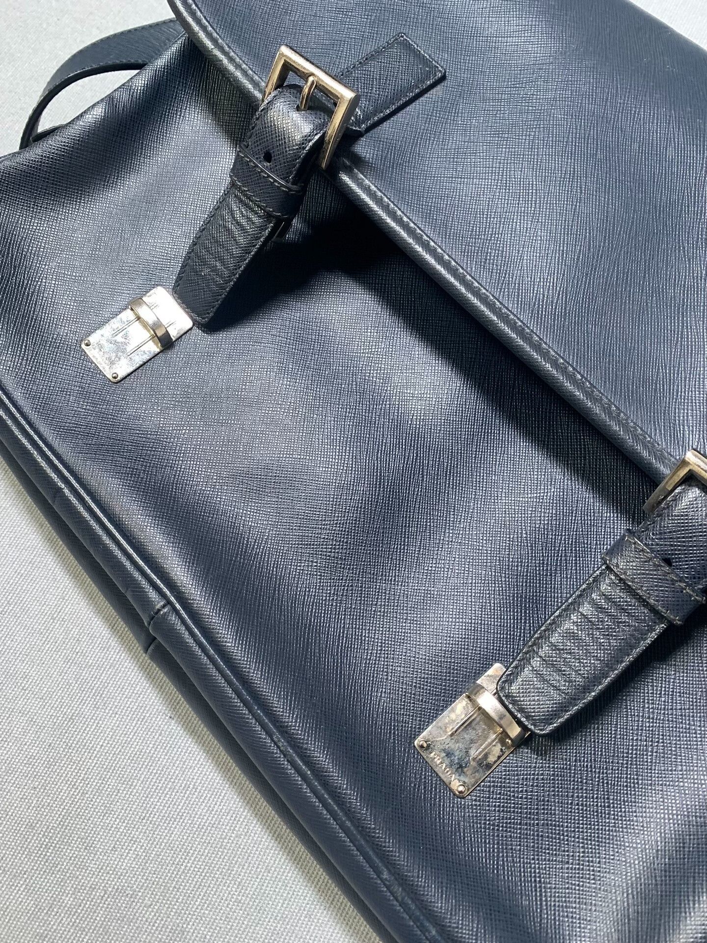 Prada Prada Triangle Logo Cross Grain Shoulder Bag Size ONE SIZE - 5 Thumbnail