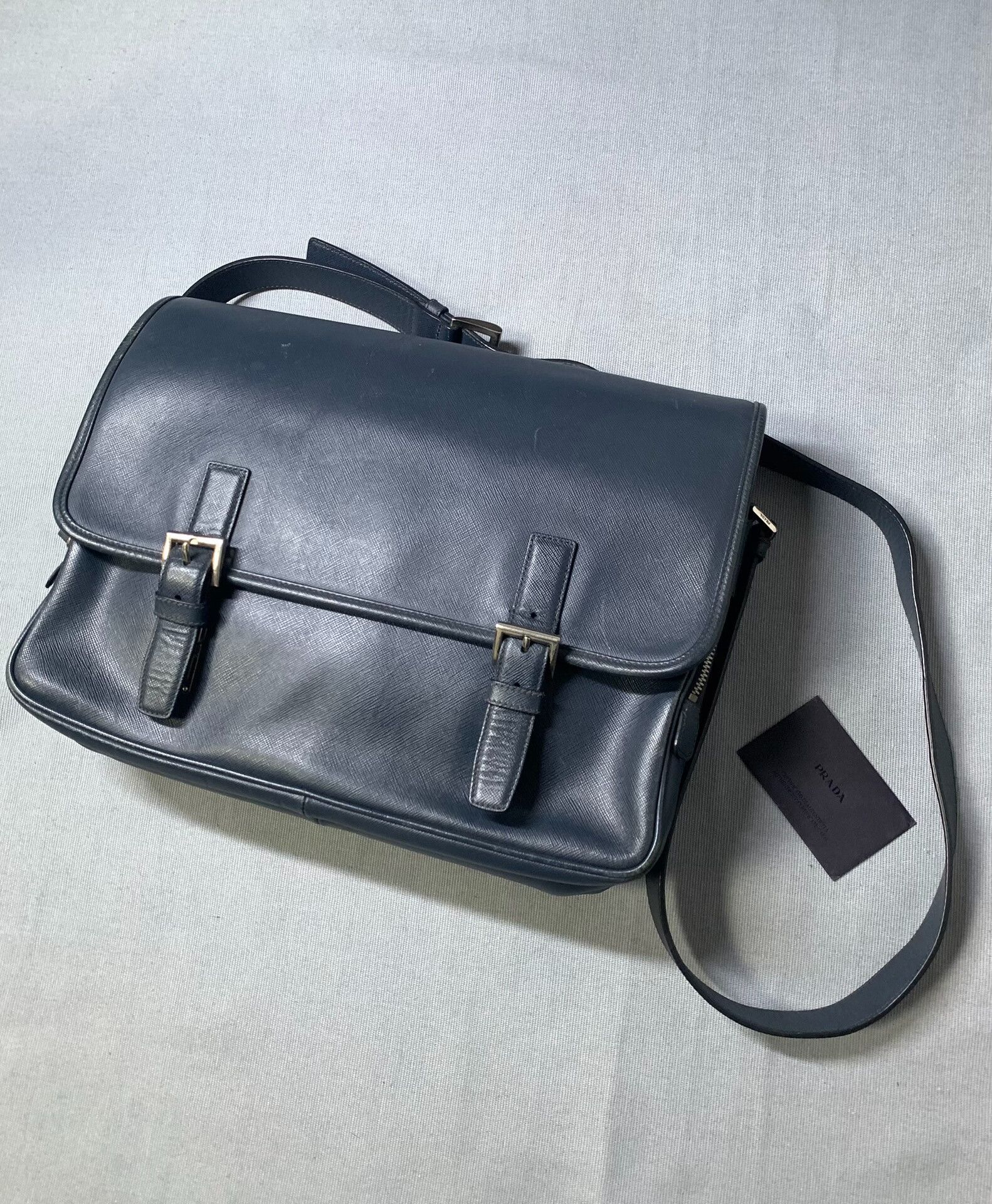 Prada Prada Triangle Logo Cross Grain Shoulder Bag Size ONE SIZE - 2 Thumbnail