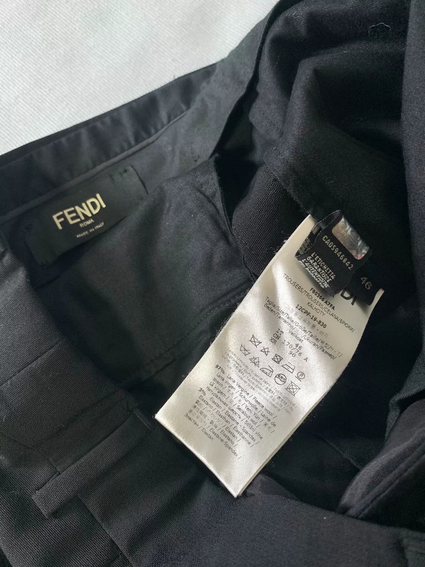 Fendi Fendi Wool Logo Chino Pants Size US 30 / EU 46 - 4 Thumbnail