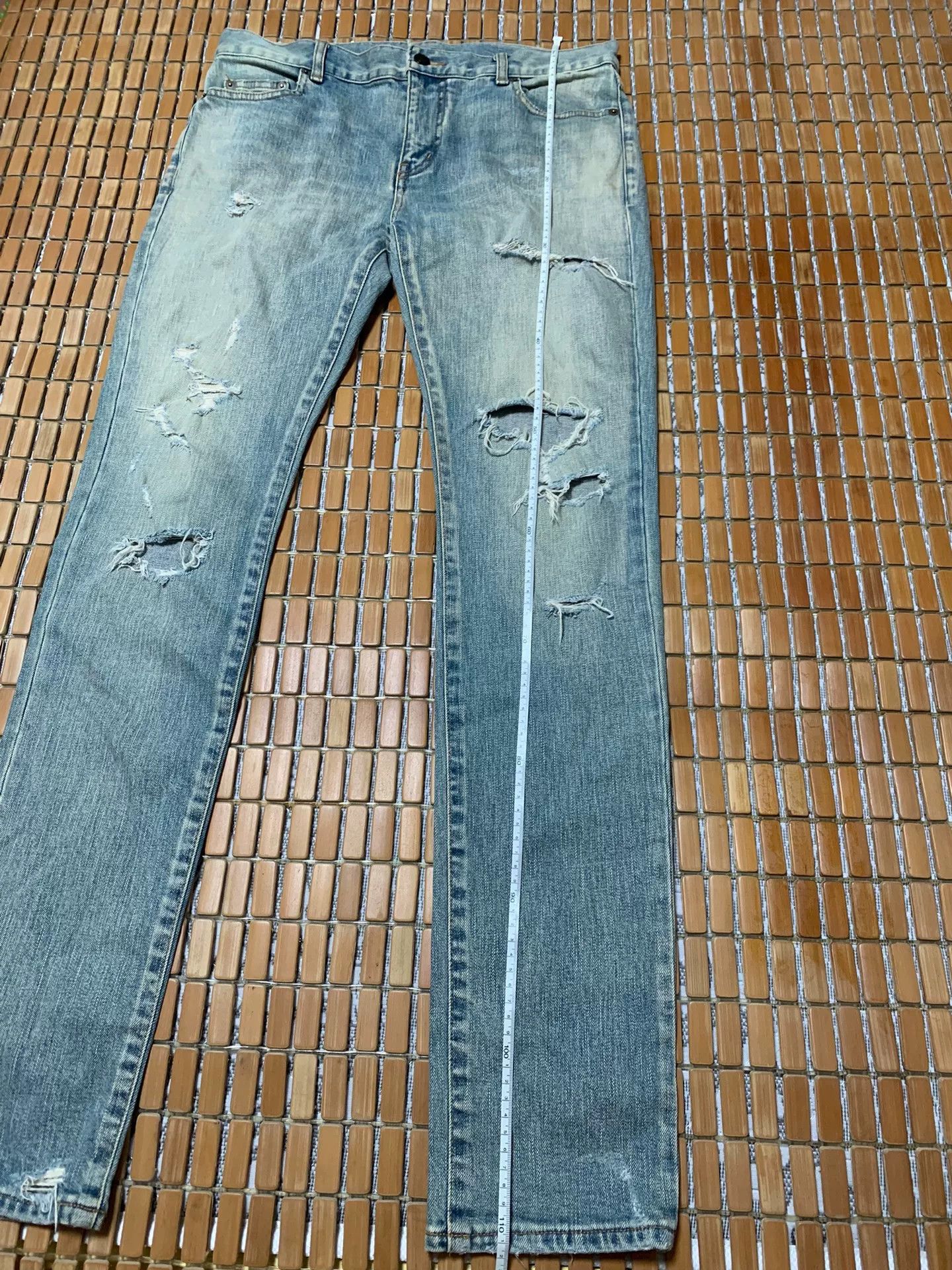 Saint Laurent Paris Saint Laurent SLP Washed Distressed Jeans Size US 31 - 5 Thumbnail