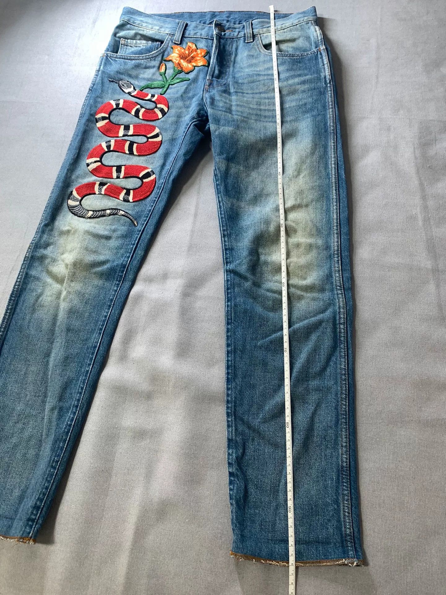 Gucci Gucci Coral Snake Embroidered Jeans Size US 30 / EU 46 - 8 Thumbnail