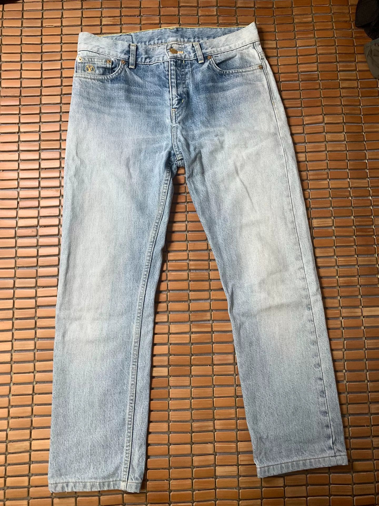 Louis Vuitton Louis Vuitton Leather Patch Jeans Size 28" / US 6 / IT 42 - 2 Thumbnail