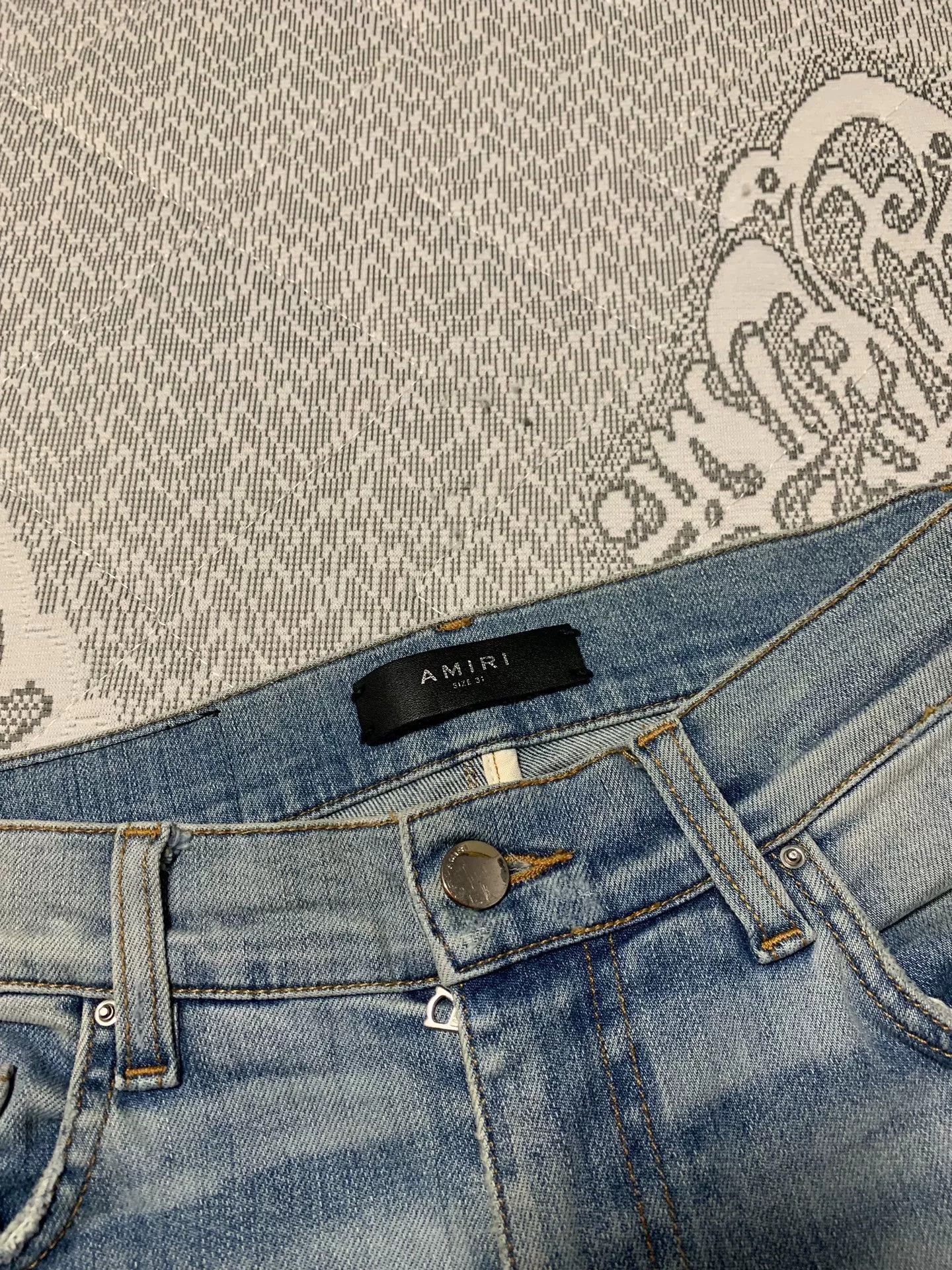 Amiri AMIRI Striped Distressed Washed Jeans Size US 31 - 3 Thumbnail