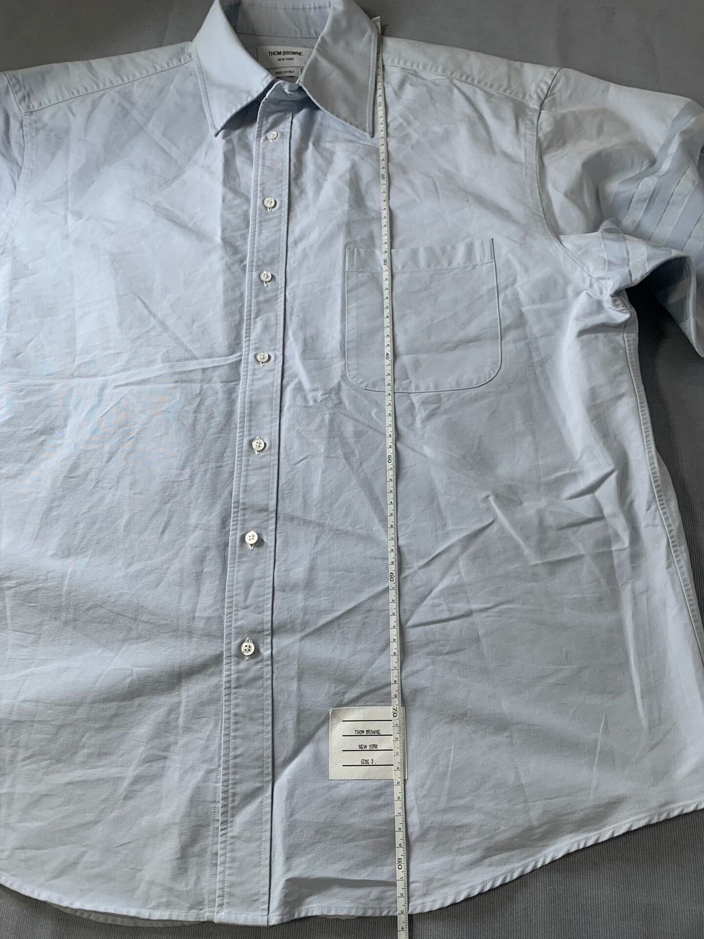 Thom Browne Thom Browne Classic Four-Bar Oversized Shirt Size US L / EU 52-54 / 3 - 8 Thumbnail