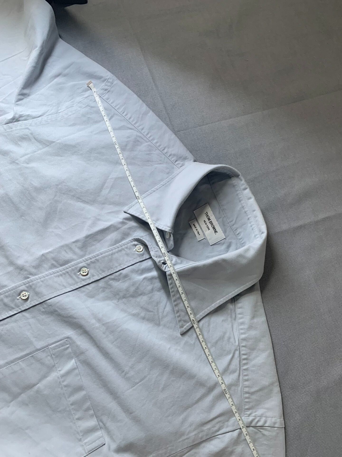 Thom Browne Thom Browne Classic Four-Bar Oversized Shirt Size US L / EU 52-54 / 3 - 7 Thumbnail