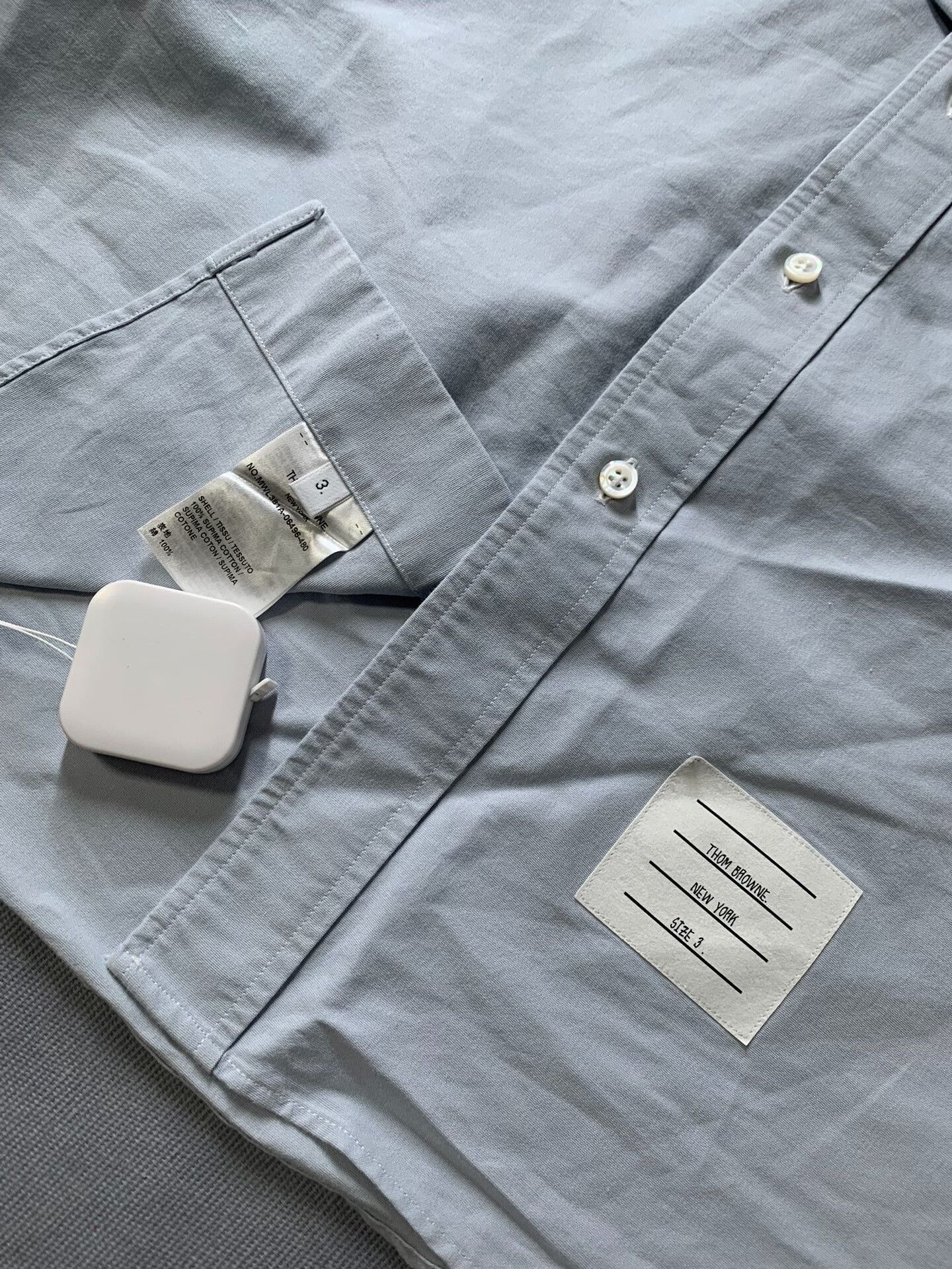 Thom Browne Thom Browne Classic Four-Bar Oversized Shirt Size US L / EU 52-54 / 3 - 5 Thumbnail