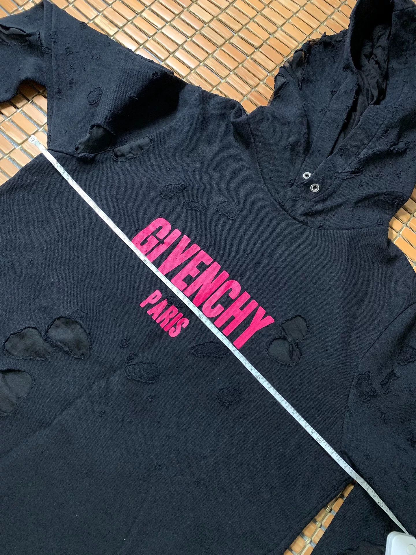 Givenchy Givenchy Pink Logo Distressed Hoodie Size S / US 4 / IT 40 - 6 Thumbnail
