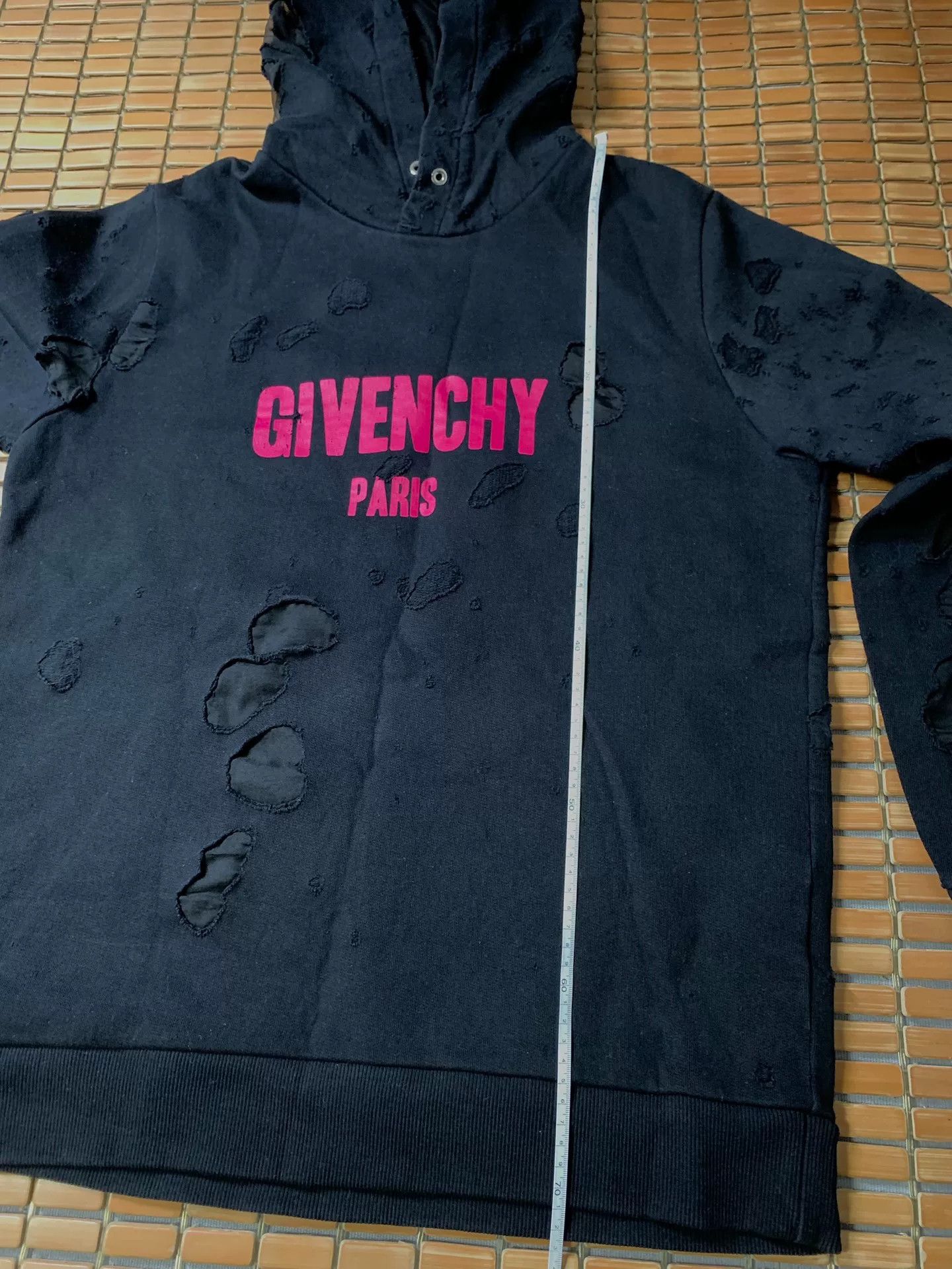 Givenchy Givenchy Pink Logo Distressed Hoodie Size S / US 4 / IT 40 - 7 Thumbnail