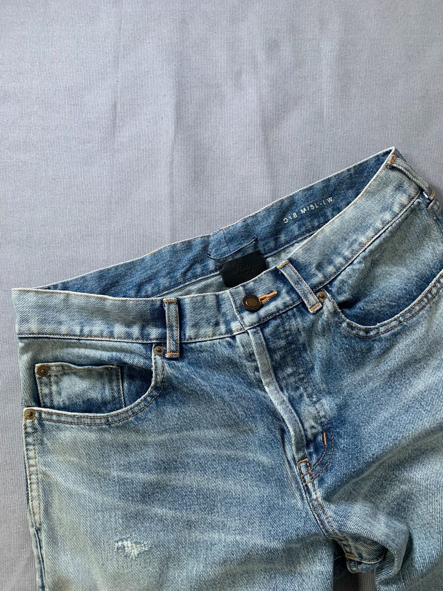 Saint Laurent Paris SAINT LAURENT SLP Washed Distressed Jeans Size US 31 - 3 Thumbnail