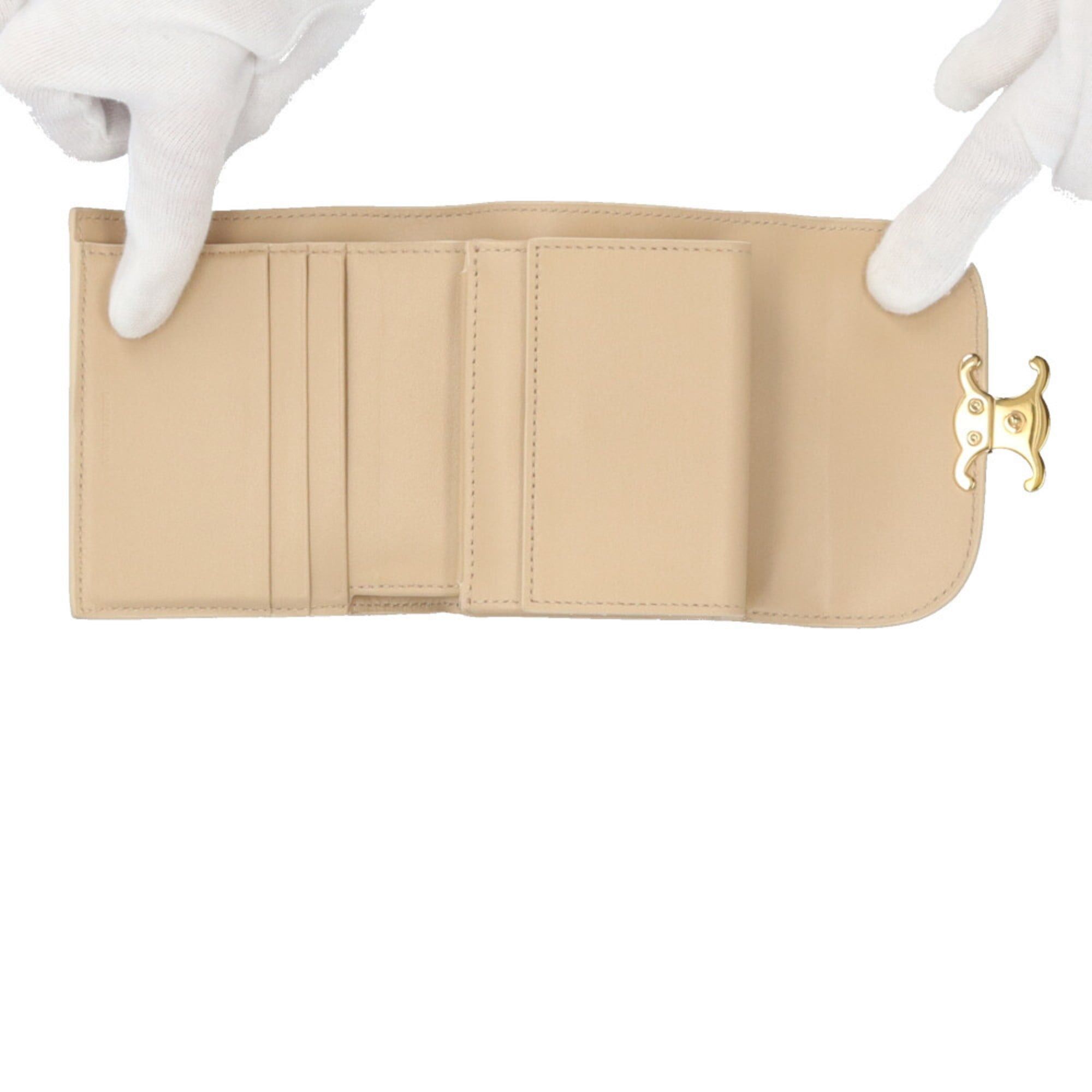 Celine Celine Small Flap Wallet, Tri-fold Leather, 10D783DPV.38SI, Women's, Pre-owned Size ONE SIZE - 6 Thumbnail