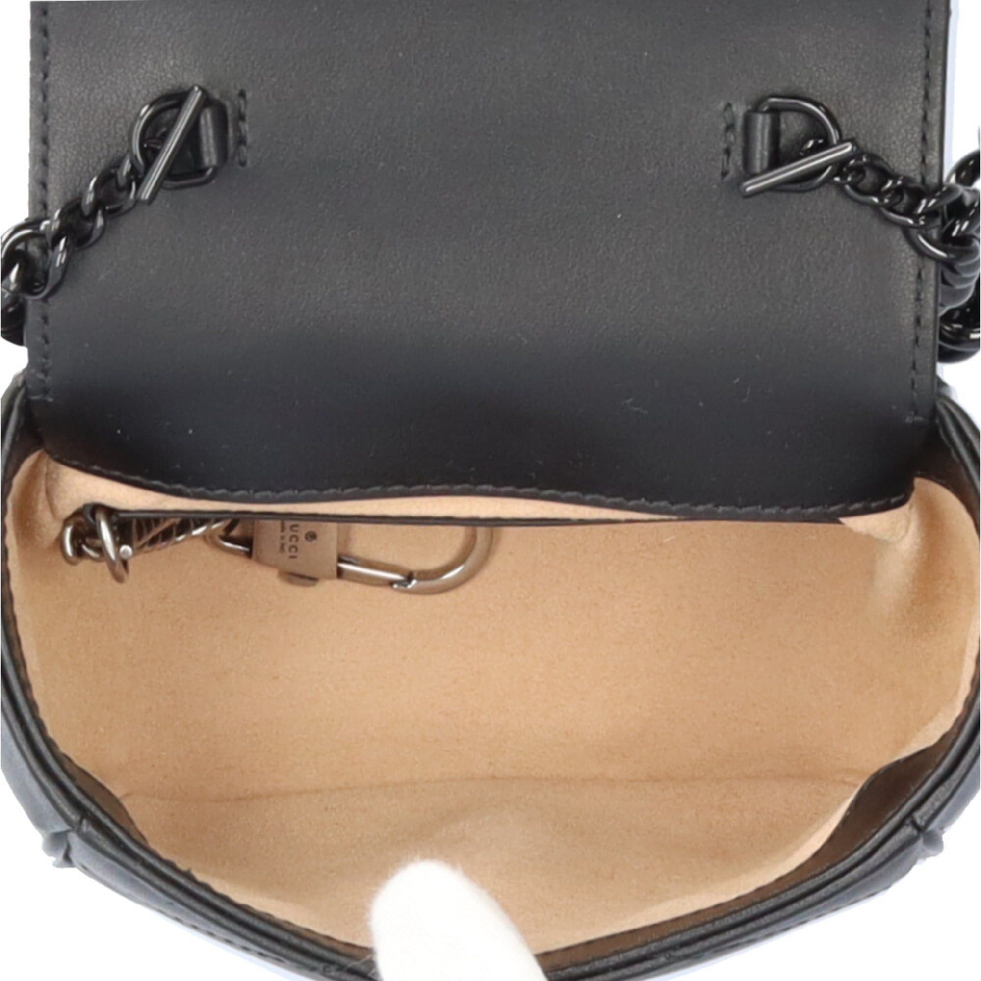 Gucci Gucci Mini Pochette GG Marmont Shoulder Bag, Leather 739599, Black, Women's, Pre-owned GUCCI Belt Bag Size ONE SIZE - 8 Thumbnail