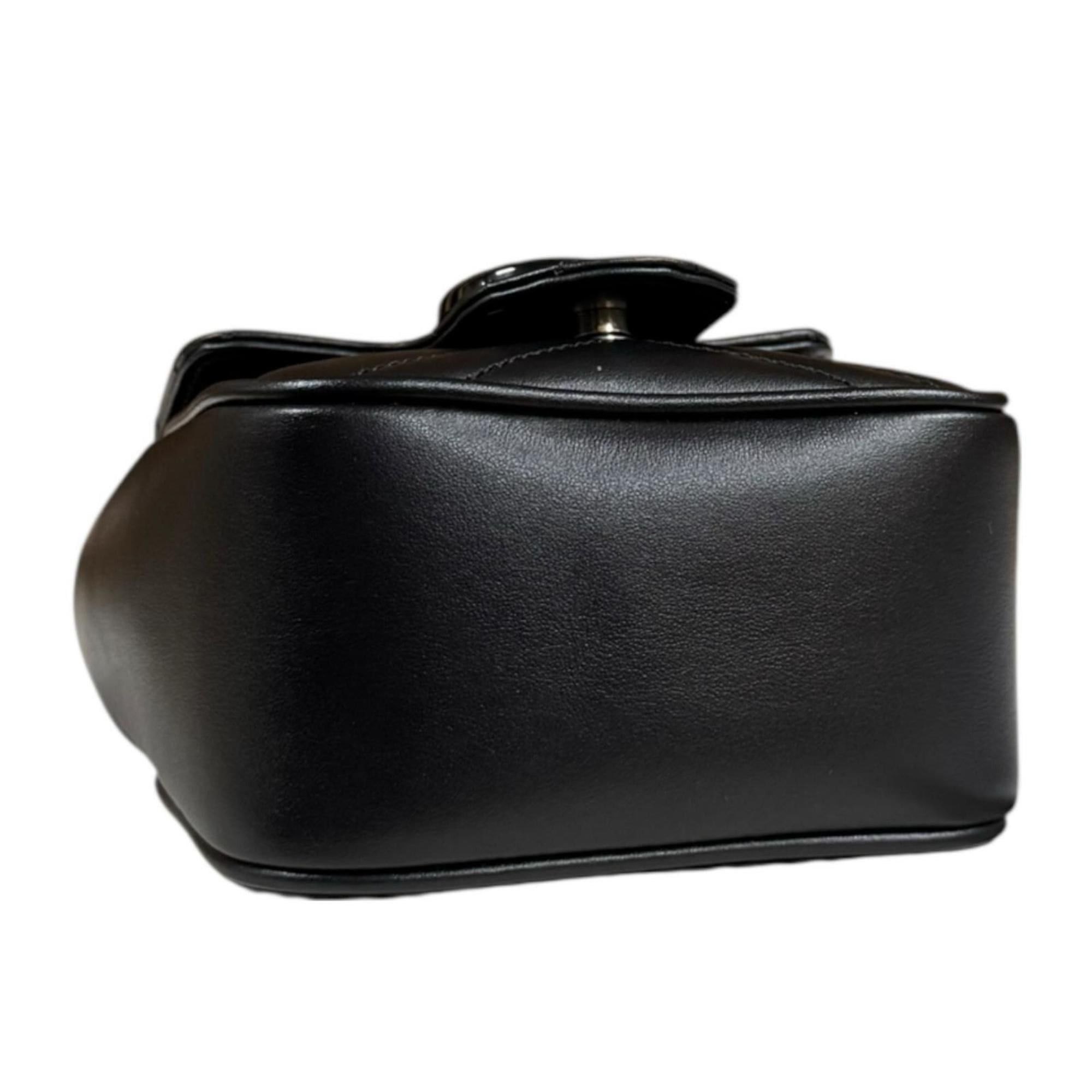 Gucci Gucci Mini Pochette GG Marmont Shoulder Bag, Leather 739599, Black, Women's, Pre-owned GUCCI Belt Bag Size ONE SIZE - 6 Thumbnail