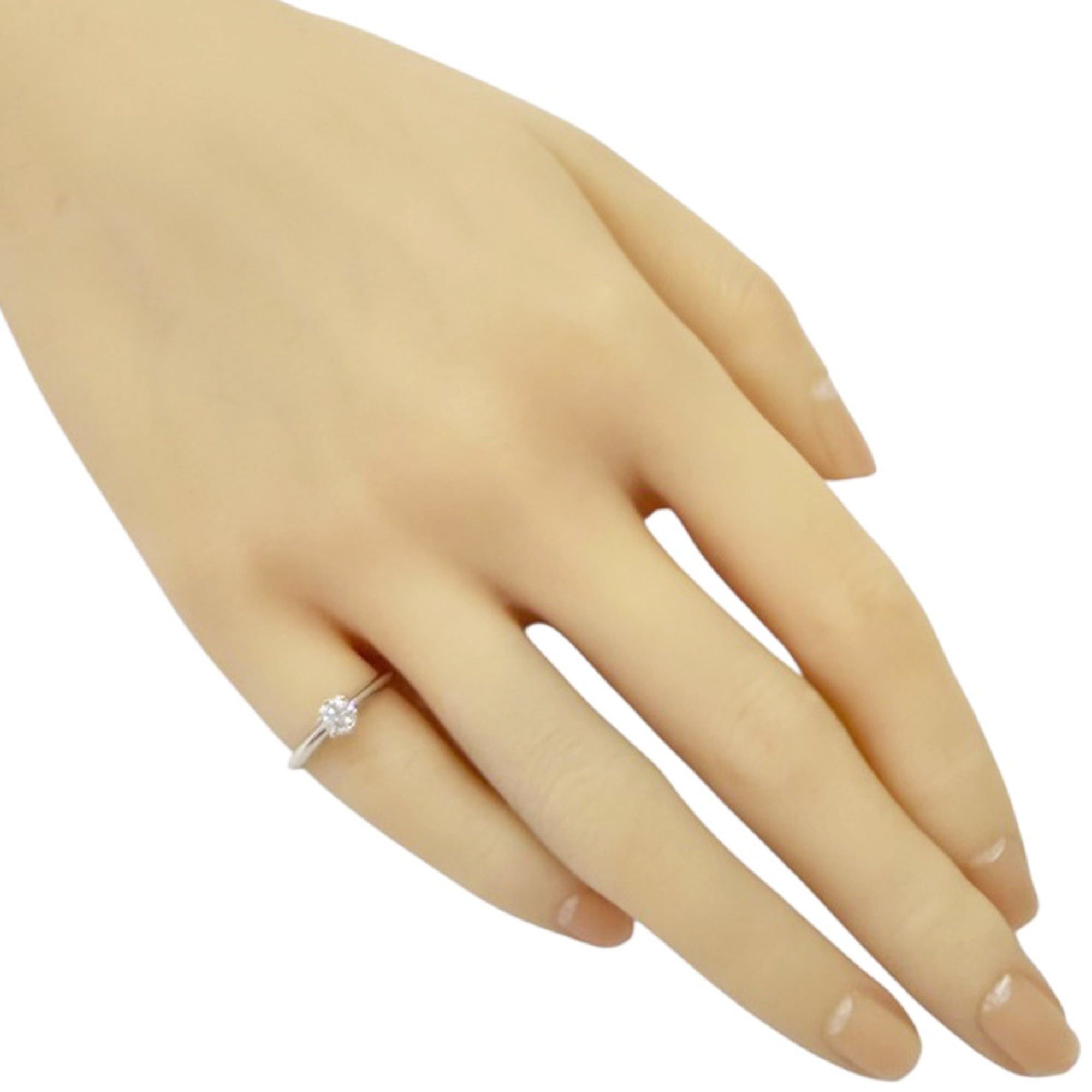 Pre-owned Tiffany & Co. solitaire ring in platinum with a 0.32ct diamond.