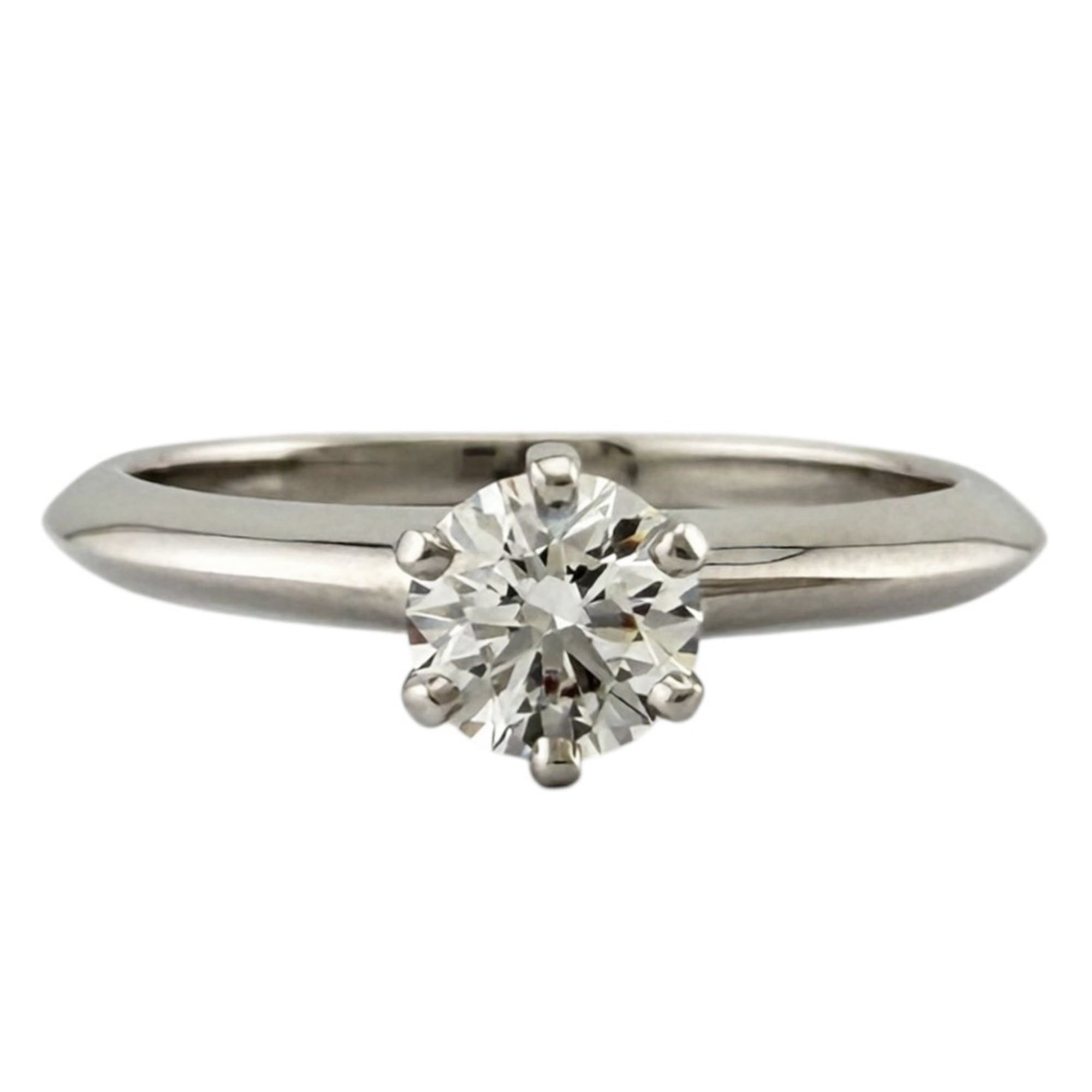 Pre-owned Tiffany & Co. solitaire ring in platinum with a 0.32ct diamond.