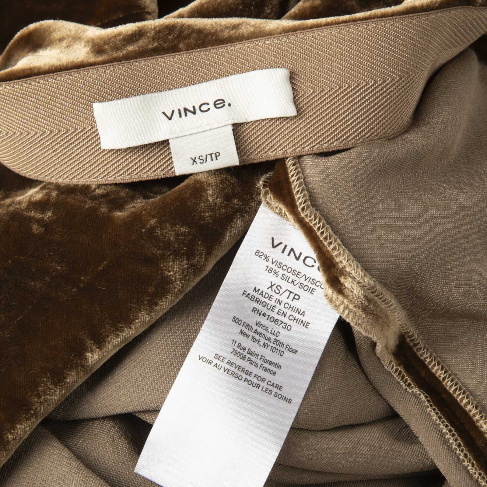 Vince Brown Velvet Knee-Length Skirt Size 26" / US 2 / IT 38 - 4 Thumbnail