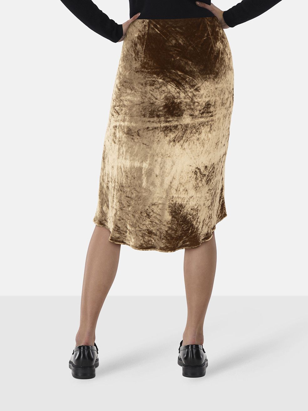 Vince Brown Velvet Knee-Length Skirt Size 26" / US 2 / IT 38 - 2 Thumbnail