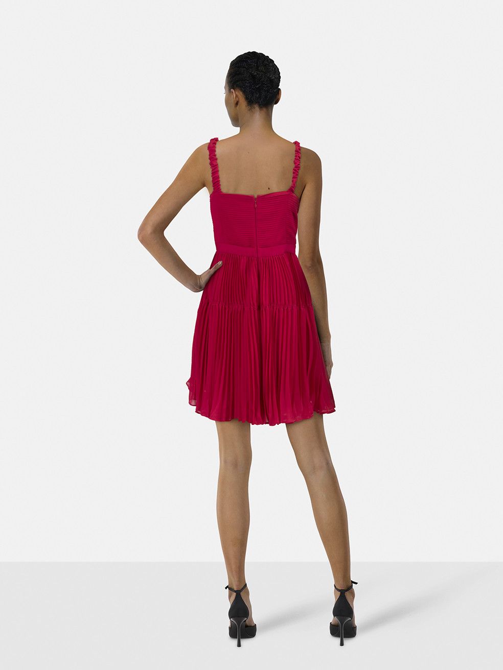 Self-Portrait Red Chiffon Mini Dress Size L / US 10 / IT 46 - 2 Thumbnail