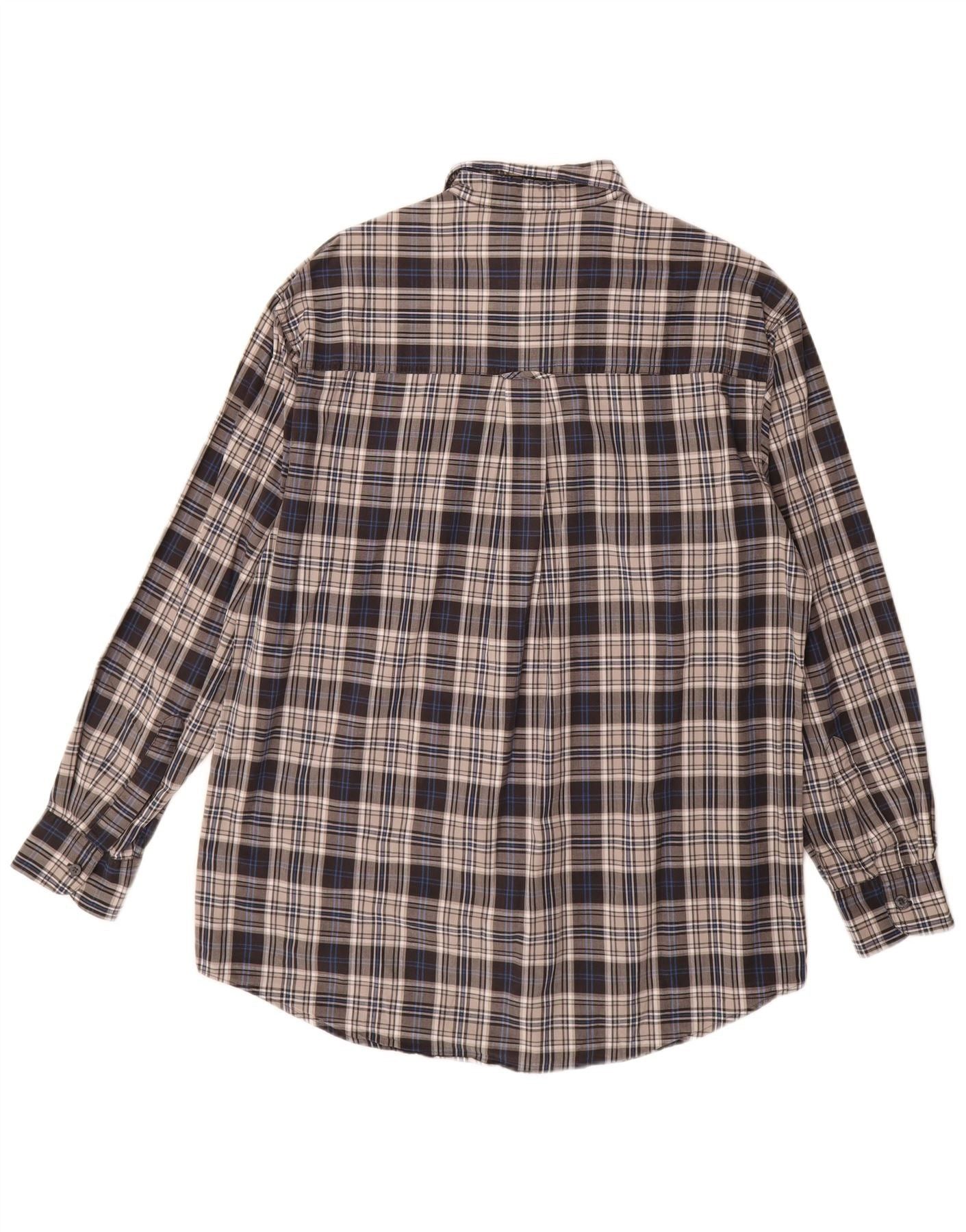 Chaps Ralph Lauren Mens Flannel Shirt Medium Grey Check Cotton Size US M / EU 48-50 / 2 - 2 Thumbnail