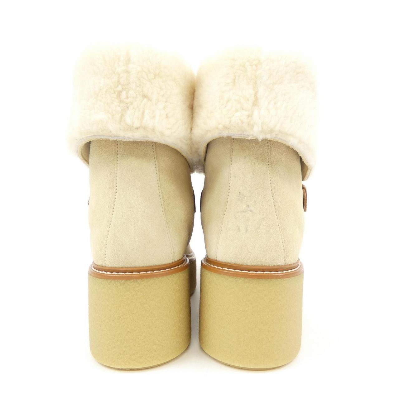 Hermes Hermès Hemisphere38 Shearling Boots Fur Shoes DUTY FREE for USA