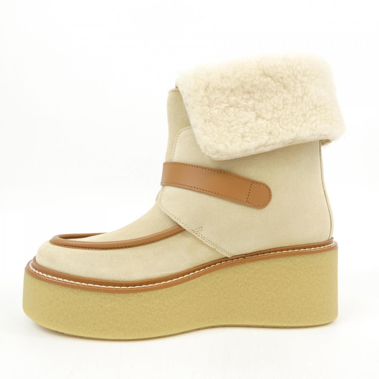 Hermes Hermès Hemisphere38 Shearling Boots Fur Shoes DUTY FREE for USA