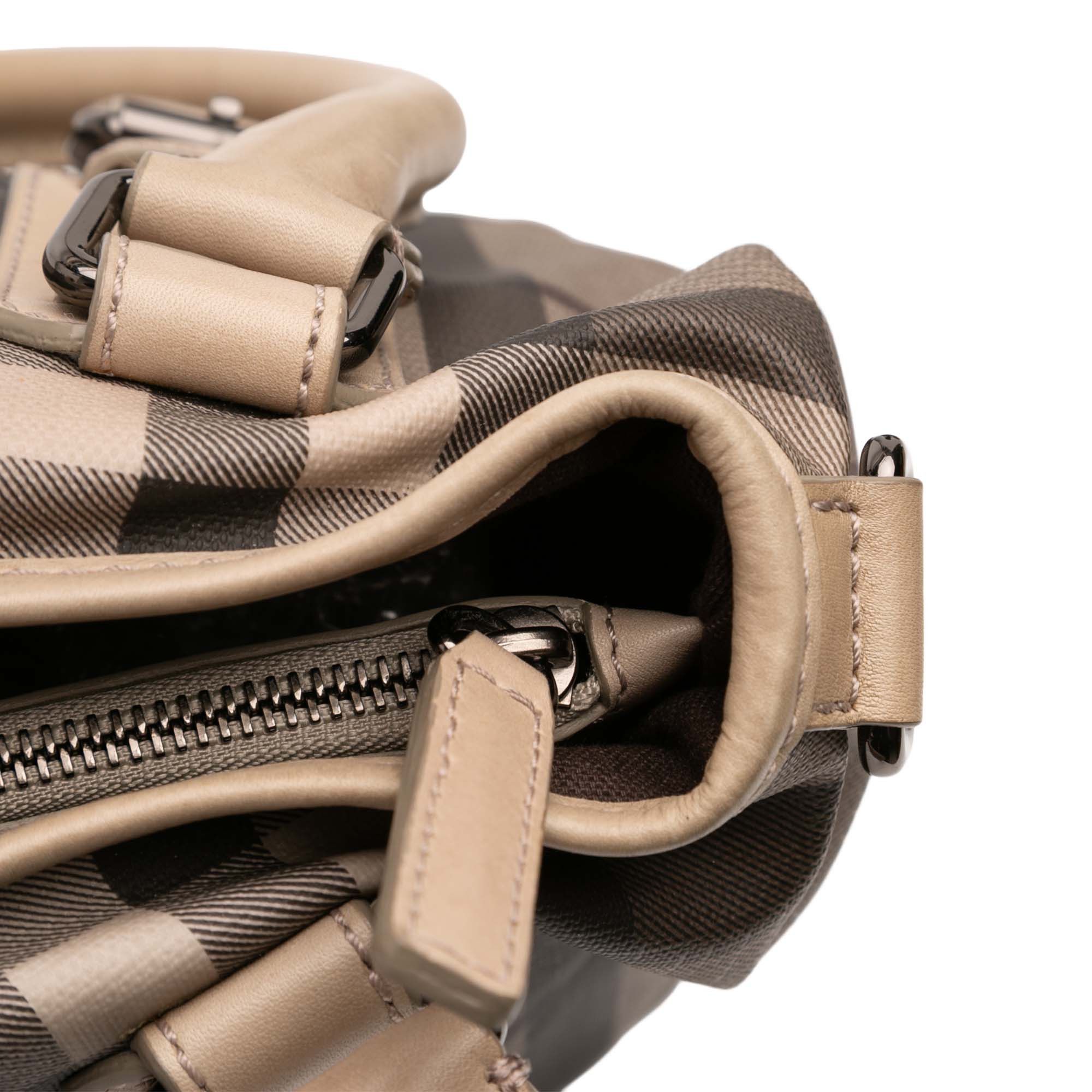 Small Smoke Check Coated Canvas Northfield Satchel