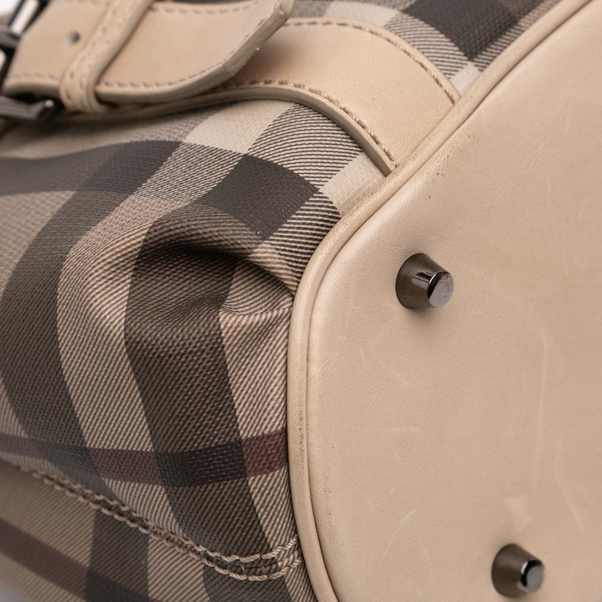 Small Smoke Check Coated Canvas Northfield Satchel