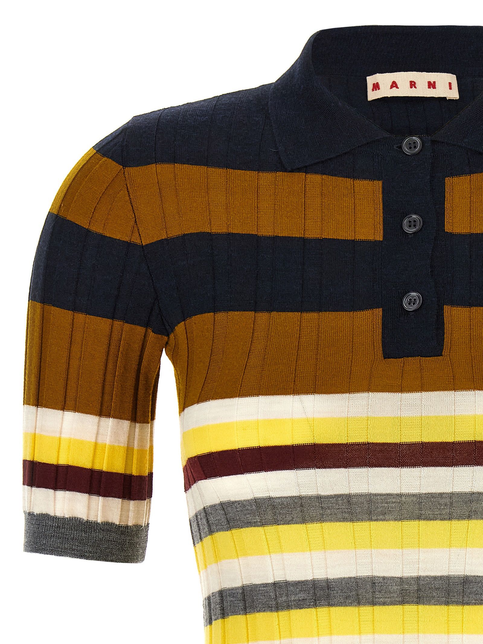 Marni Ribbed Wool Polo Shirt Size M / US 6-8 / IT 42-44 - 3 Thumbnail