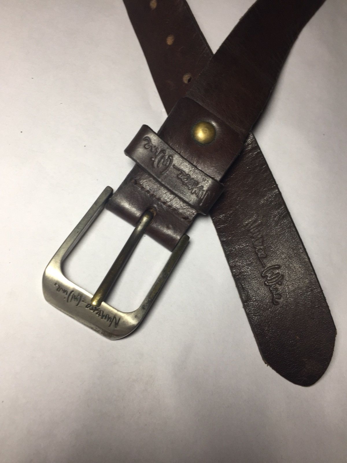 Leather belt Number Nine - Takahiro Miyashita Brown size 33