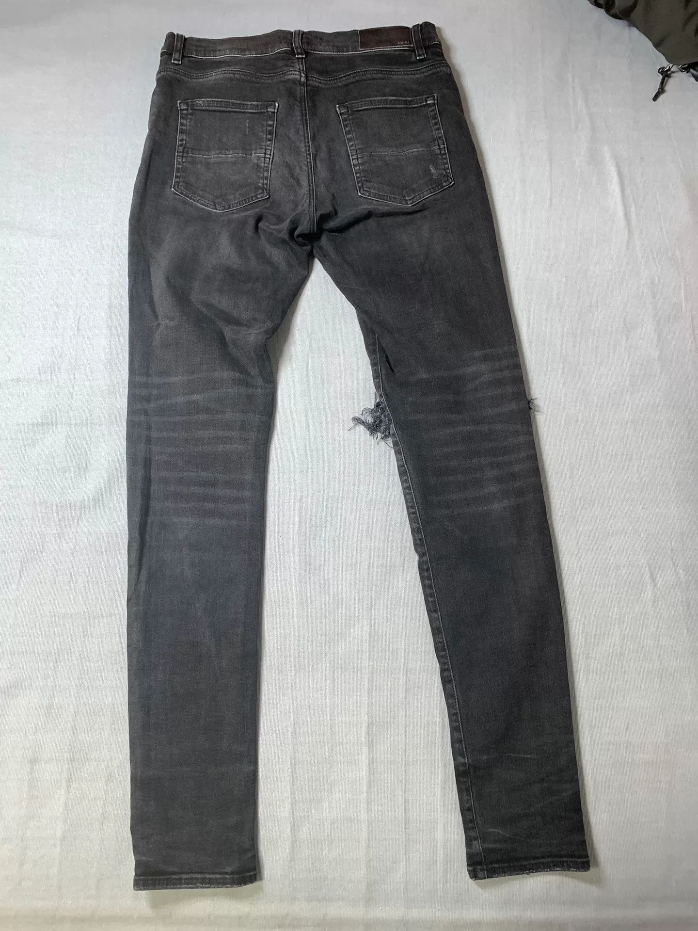 Amiri AMIRI Black-Gray Ripped Paisley Jeans Size US 32 / EU 48 - 3 Thumbnail