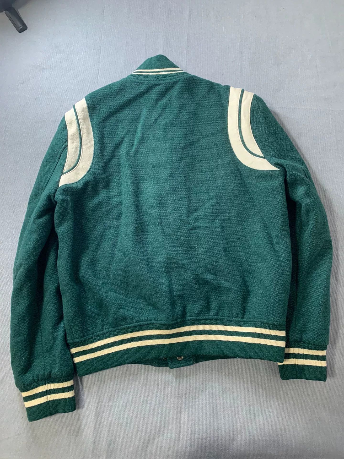 Saint Laurent Paris SAINT LAURENT SLP 2020 Green Wool Varsity Jacket Size US S / EU 44-46 / 1 - 2 Thumbnail
