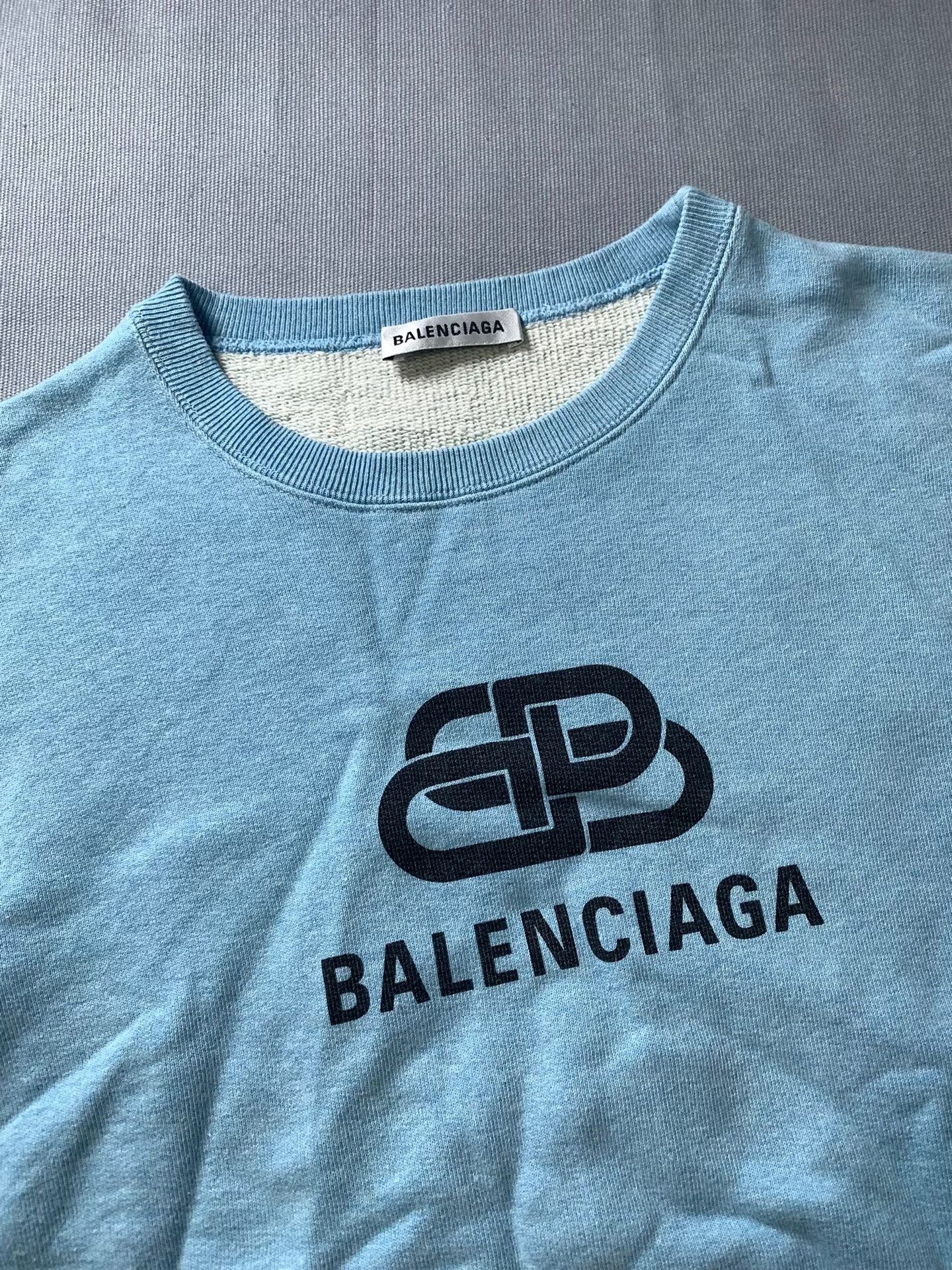 Balenciaga Balenciaga Lock Logo Blue Sweatshirt Size S / US 4 / IT 40 - 2 Thumbnail