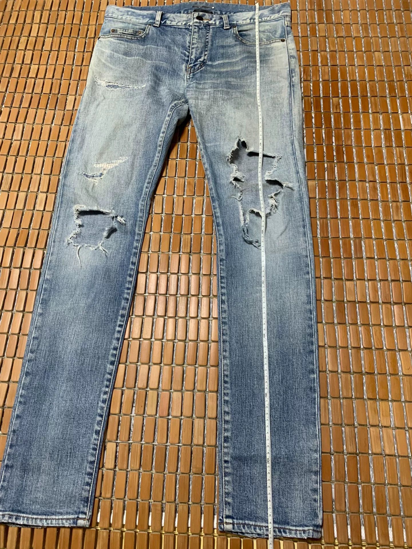 Saint Laurent Paris Saint Laurent SLP Distressed Denim Jeans Size US 32 / EU 48 - 5 Thumbnail