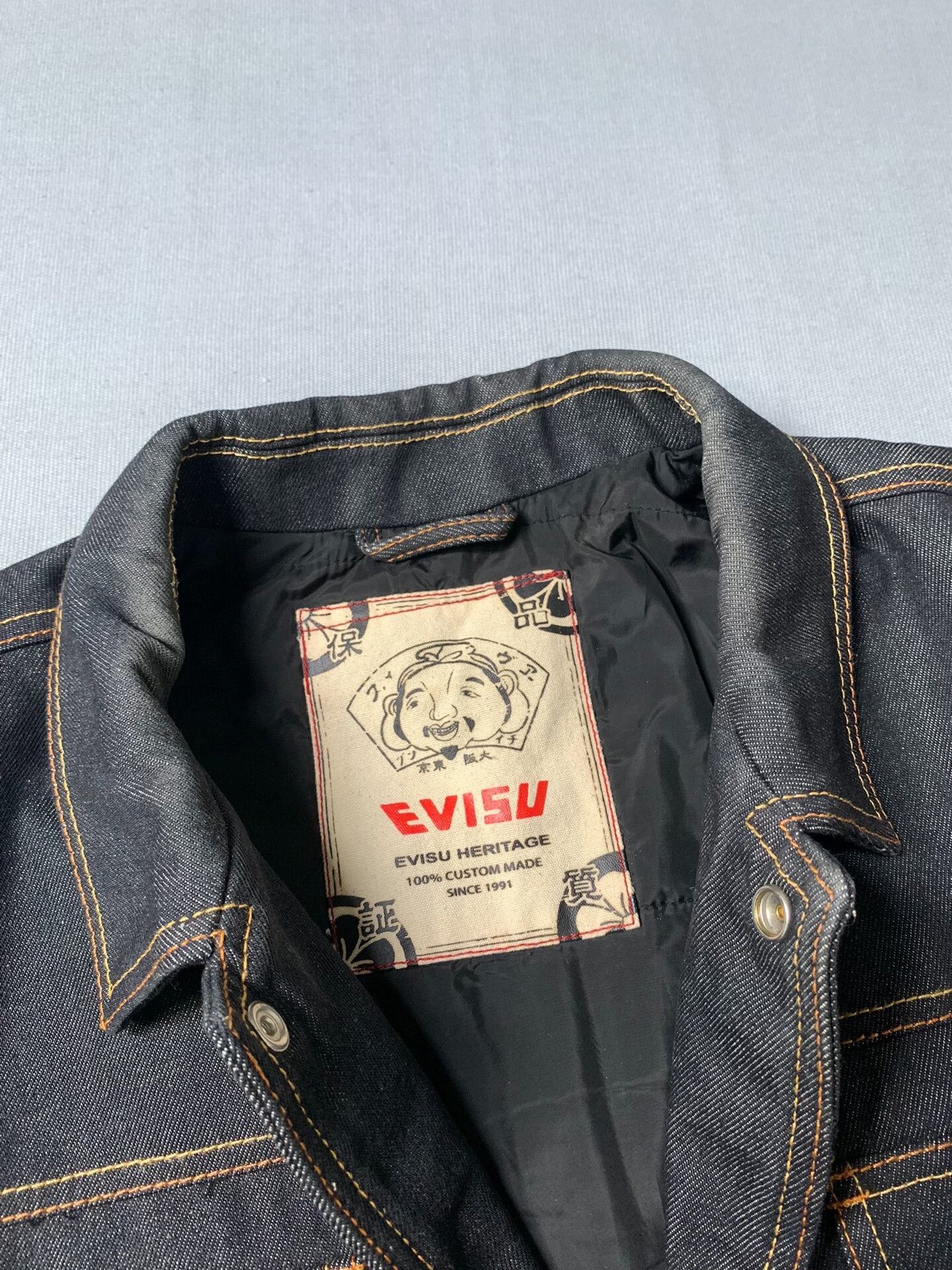 Evisu Evisu Denim Baseball Coach Jacket Size US L / EU 52-54 / 3 - 4 Thumbnail