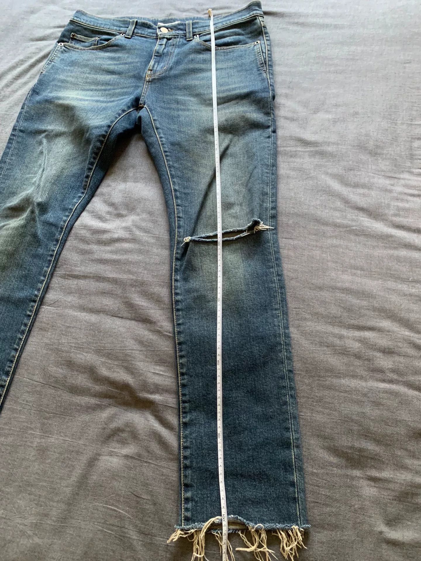 Saint Laurent Paris Saint Laurent SLP Washed Fringe Jeans Size US 32 / EU 48 - 8 Thumbnail