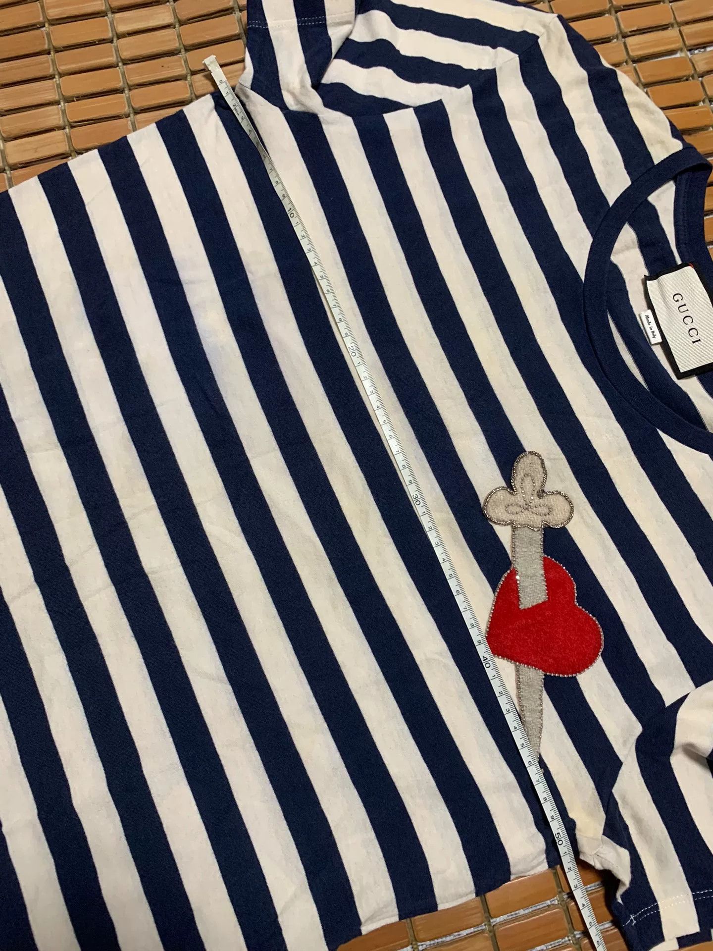Gucci Gucci Striped Heart Embroidered Tee Size S / US 4 / IT 40 - 5 Thumbnail