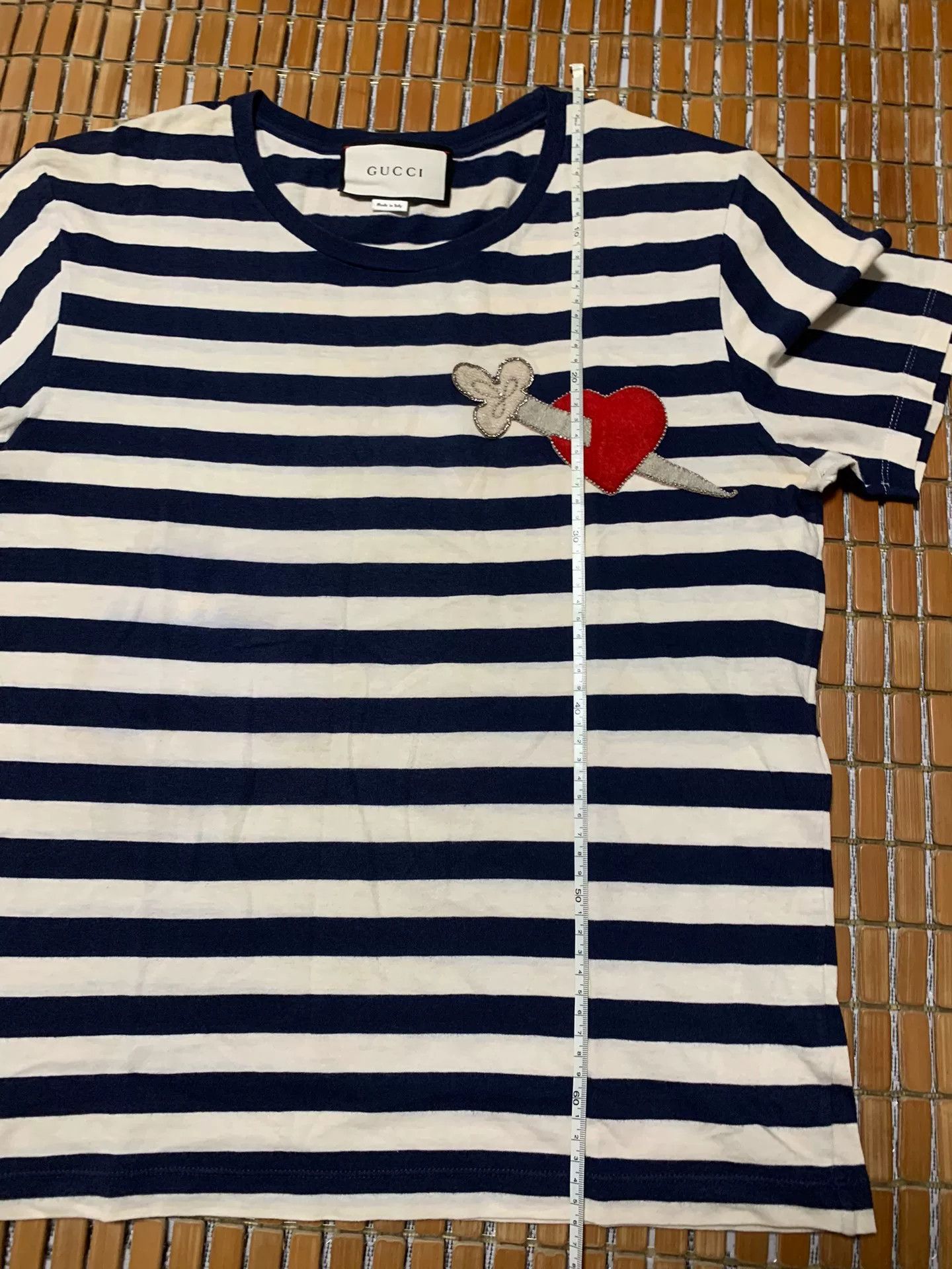 Gucci Gucci Striped Heart Embroidered Tee Size S / US 4 / IT 40 - 7 Thumbnail