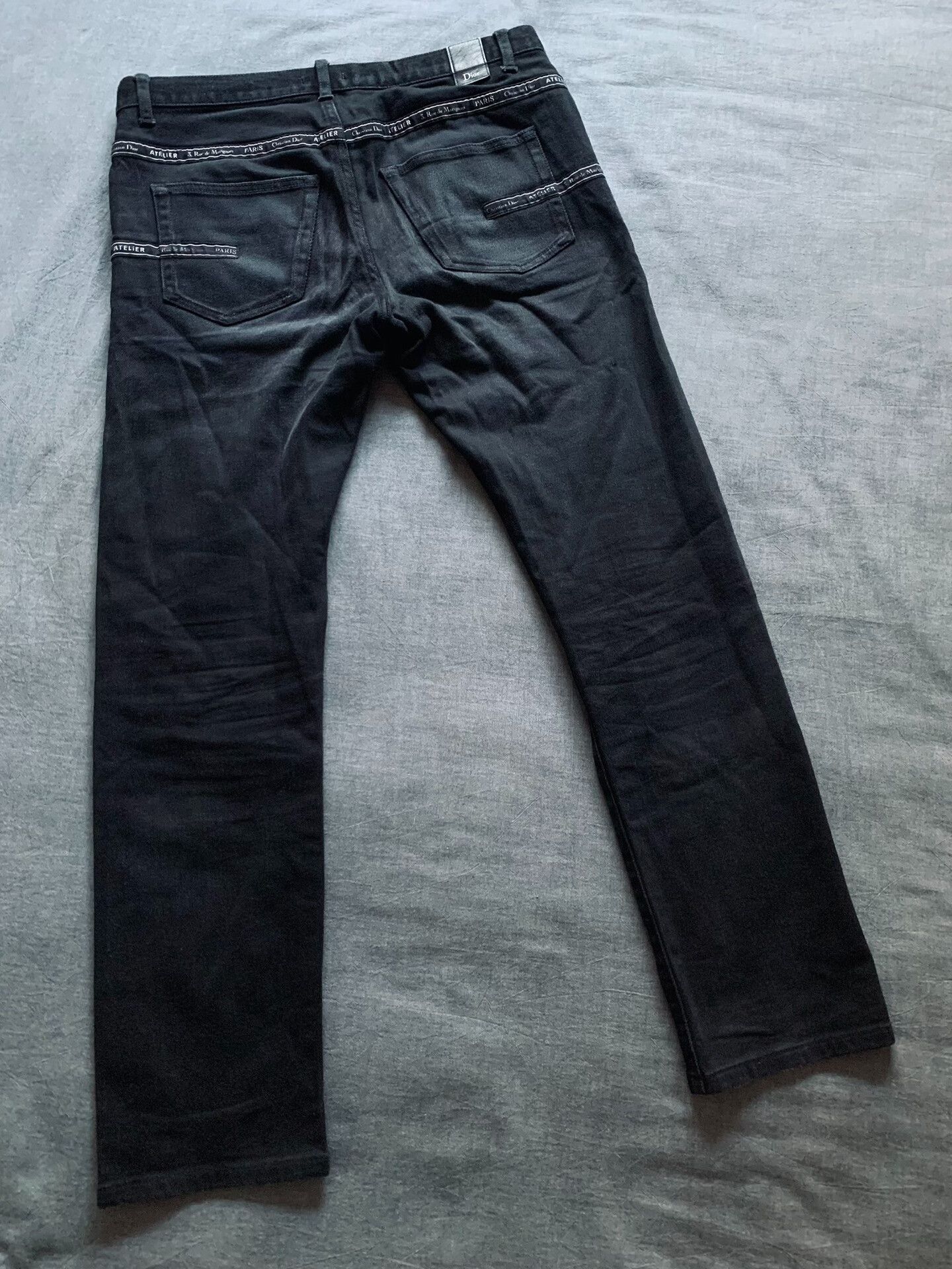 Dior Dior Logo Leather Patch Washed Jeans Size US 31 - 3 Thumbnail